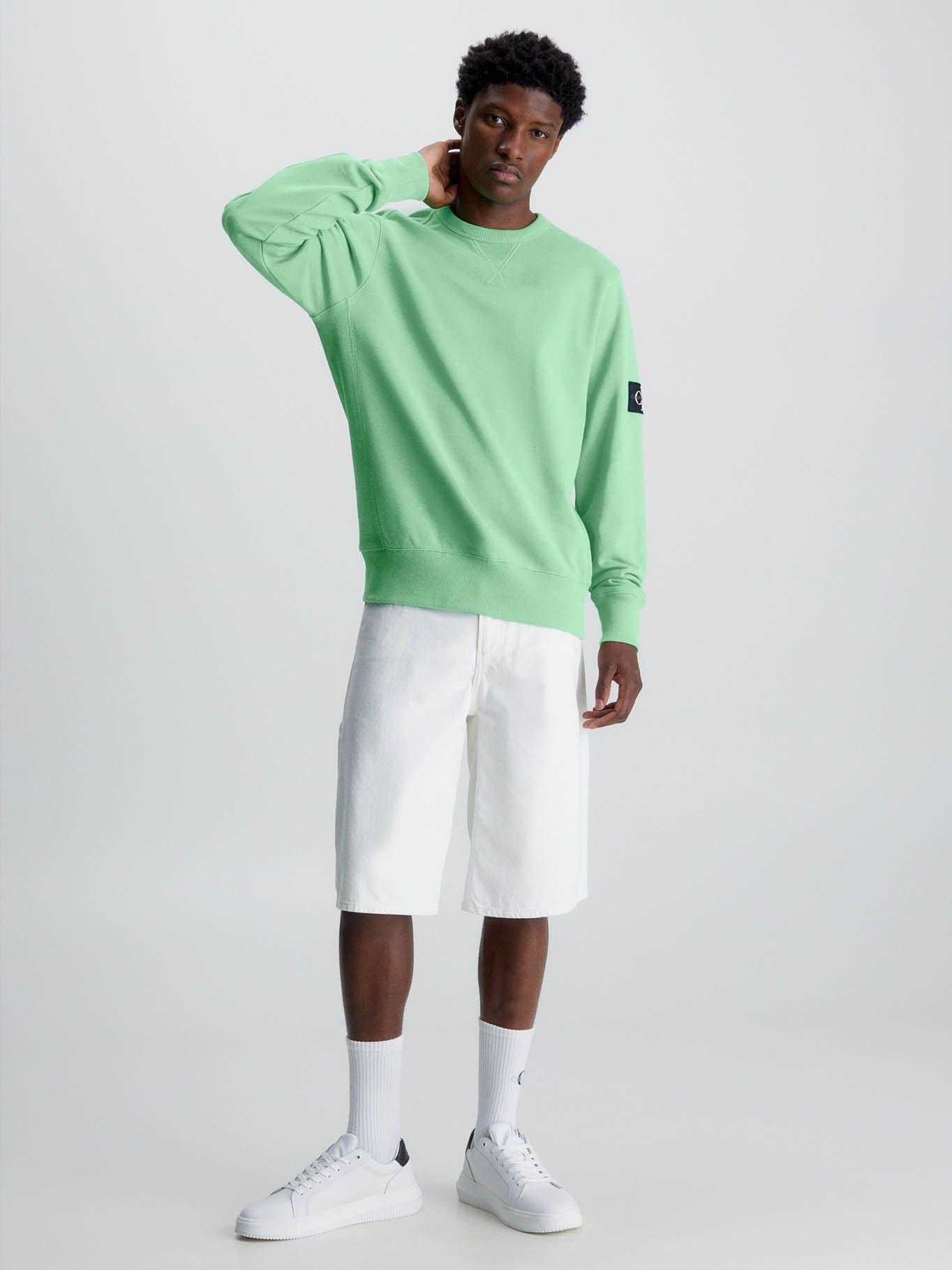 Sudadera con insignia de monograma Verde Calvin Klein J30J314035-L1C-1