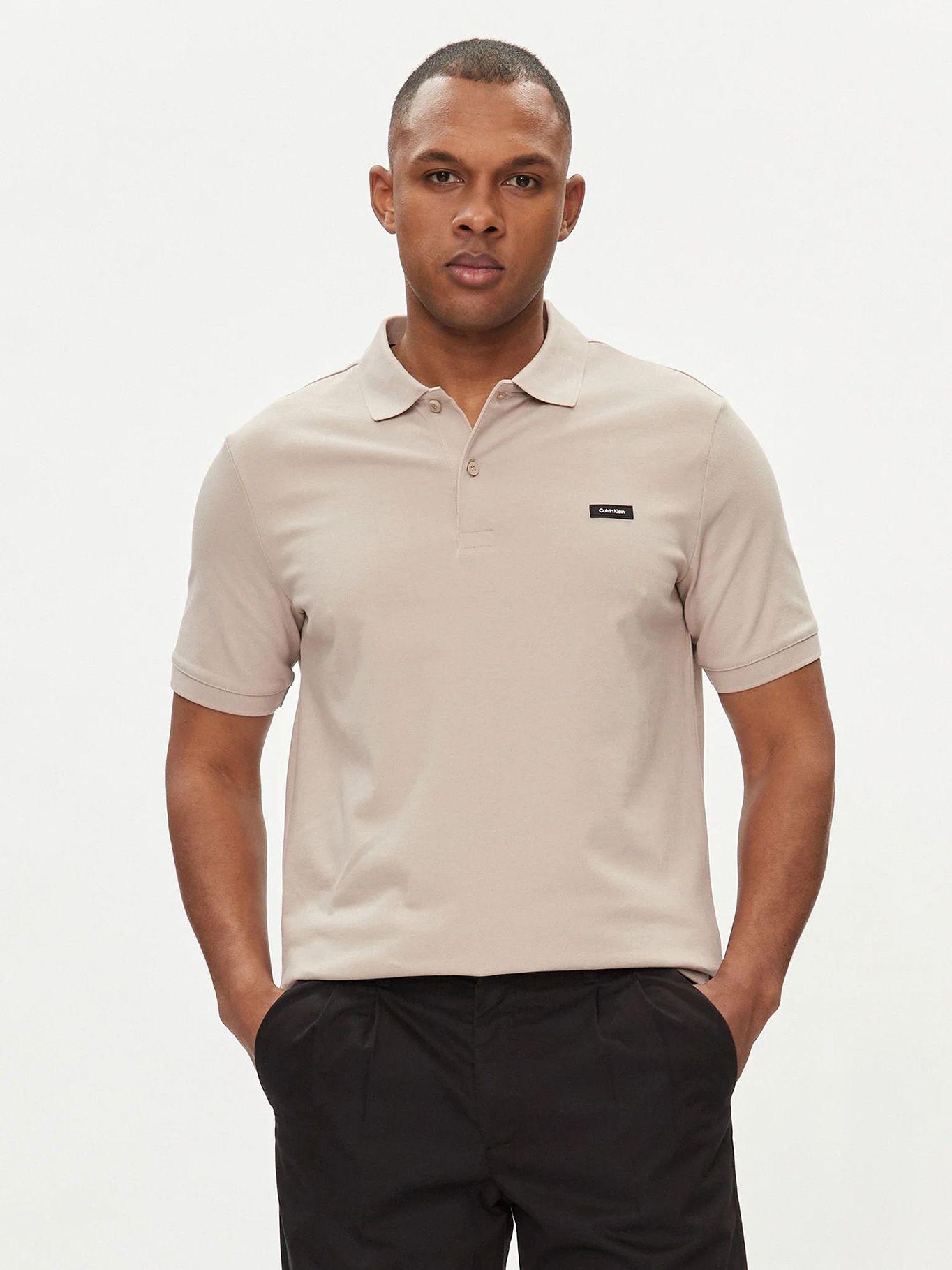 Polo Slim Button Beige Calvin Klein-0