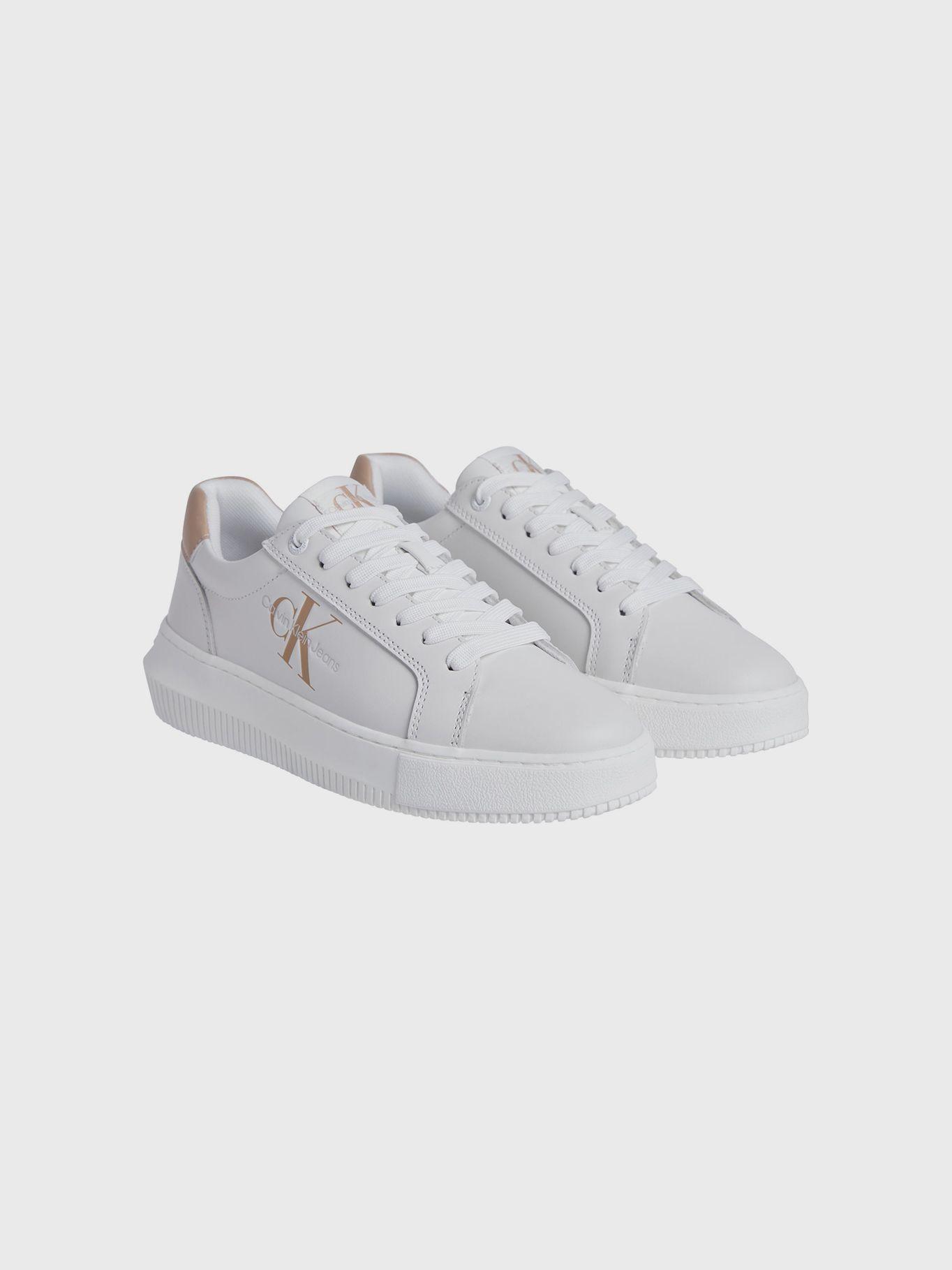 Zapatillas chunky cupsole de cuero Blanco Calvin Klein-0