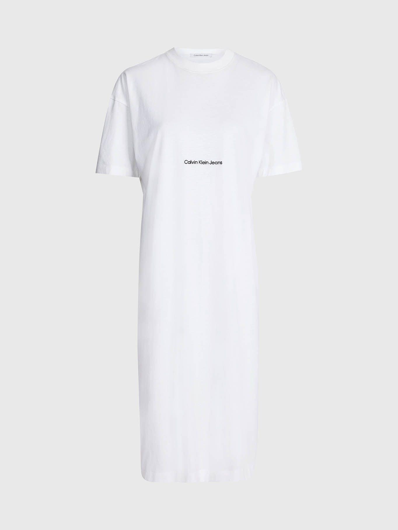 Vestido camisero largo holgado Blanco Calvin Klein-5