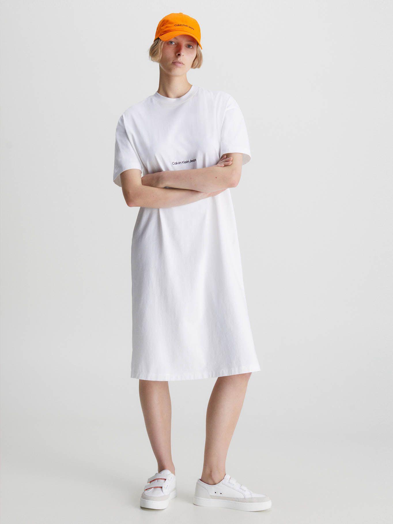 Vestido camisero largo holgado Blanco Calvin Klein-0