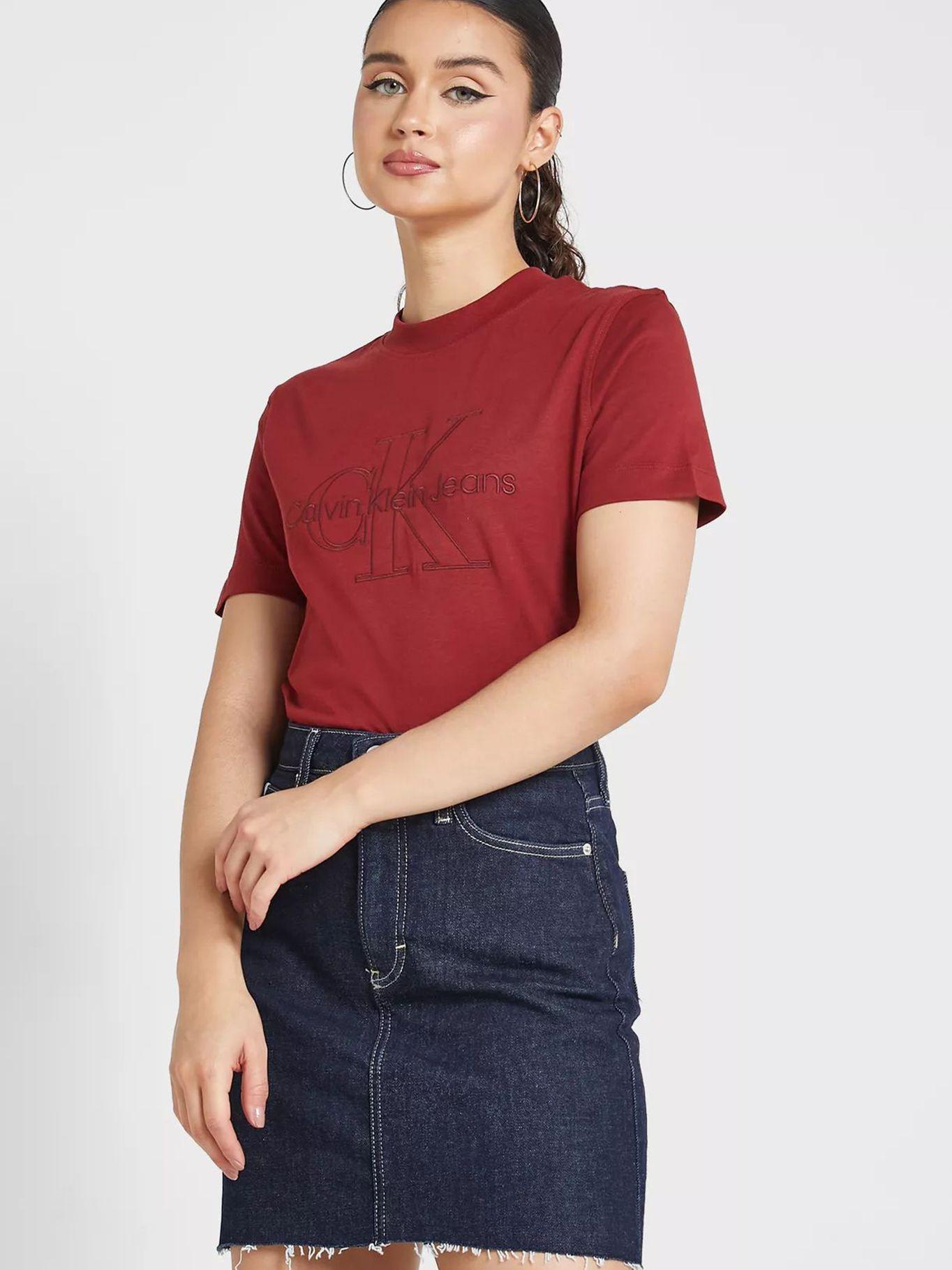 Camiseta con logo Rojo Calvin Klein-0