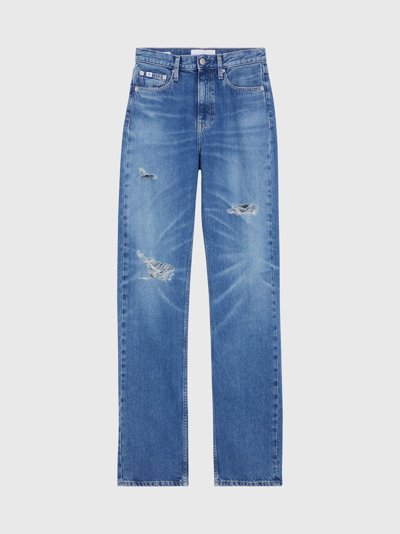 Jeans Mujer Straight Azul Calvin Klein-4