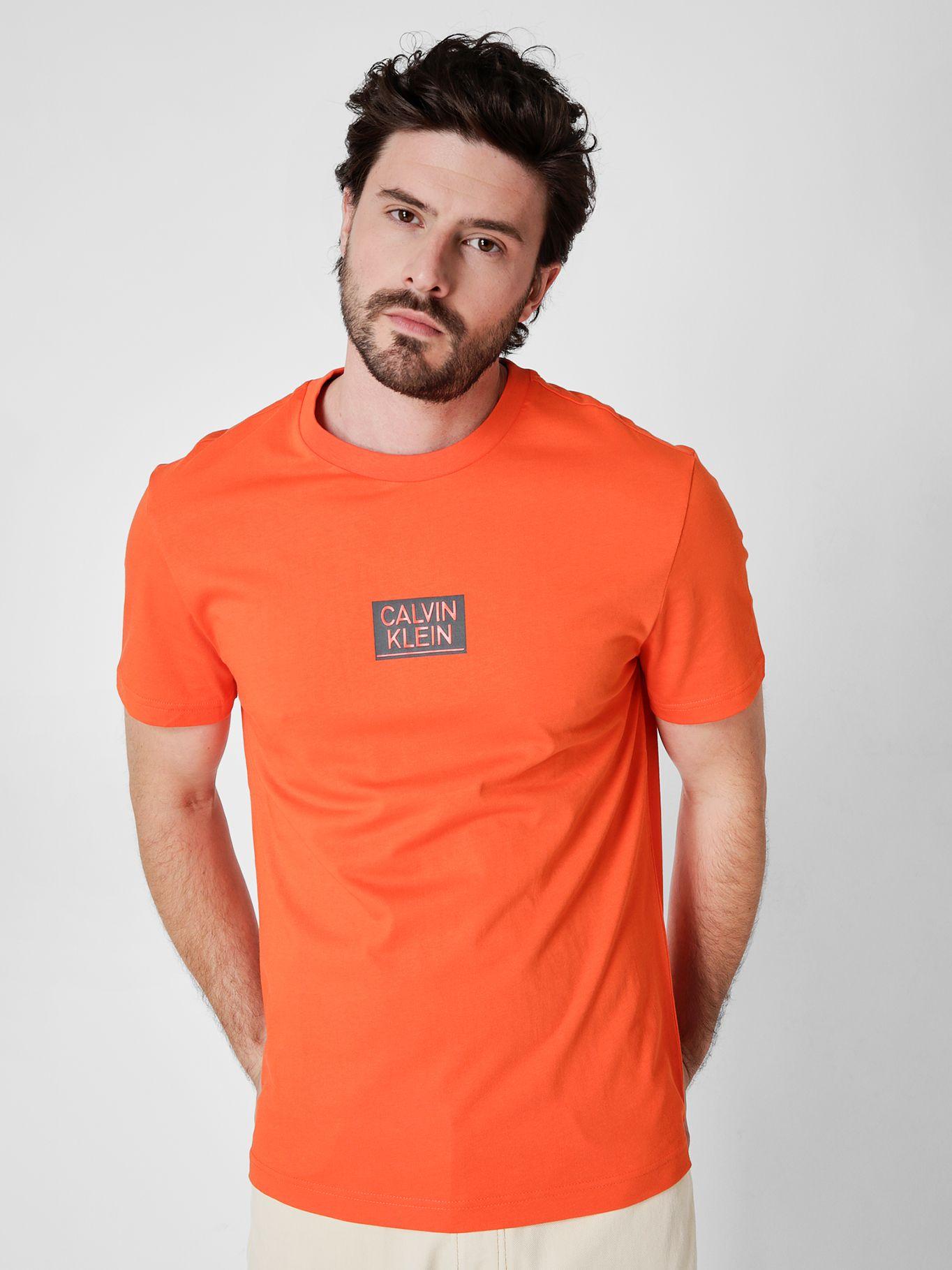 Polera Gloss Stencil Logo  Naranja Calvin Klein-0