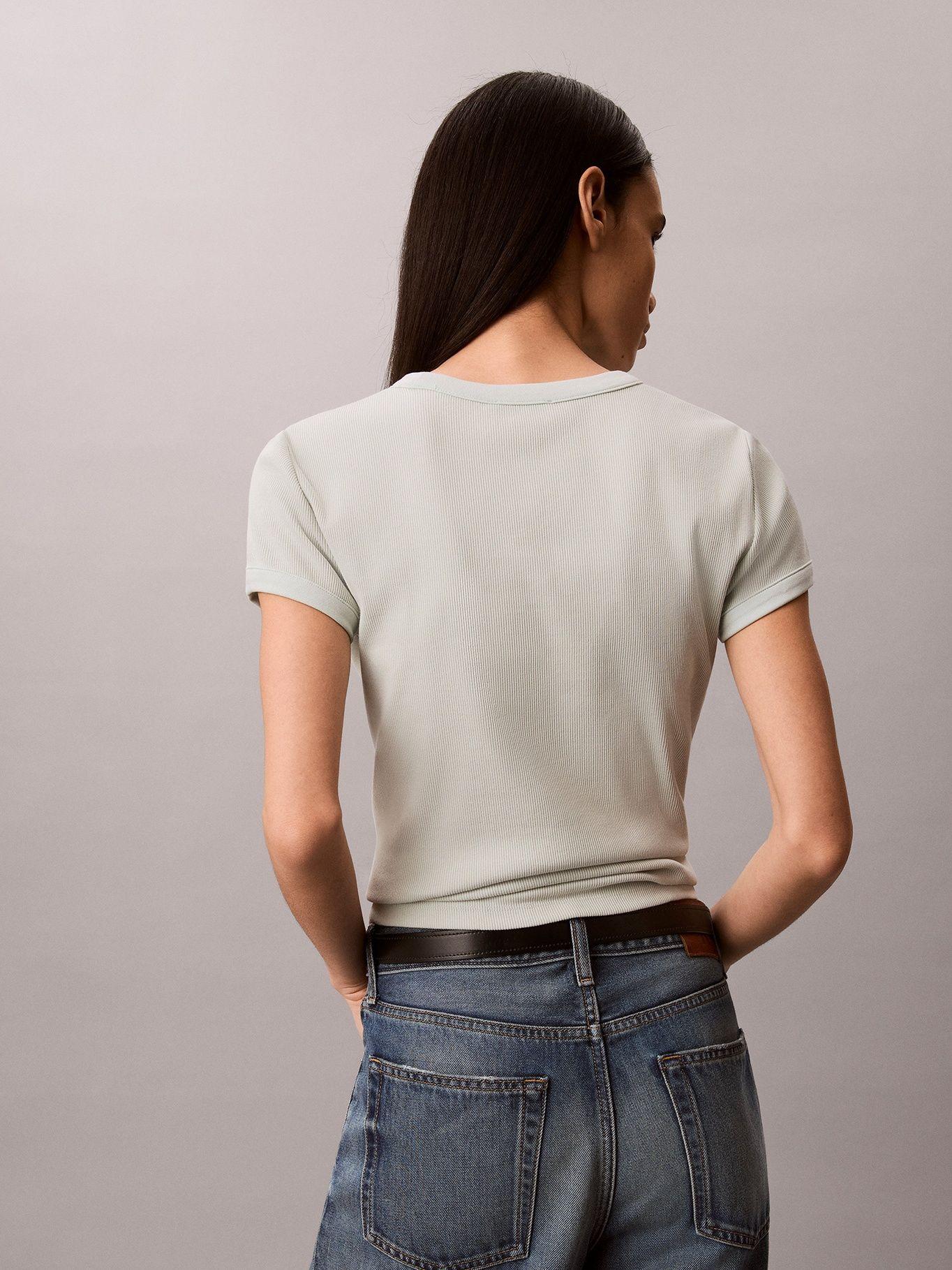 Polera Ajustada de Canalé Verde Calvin Klein-2