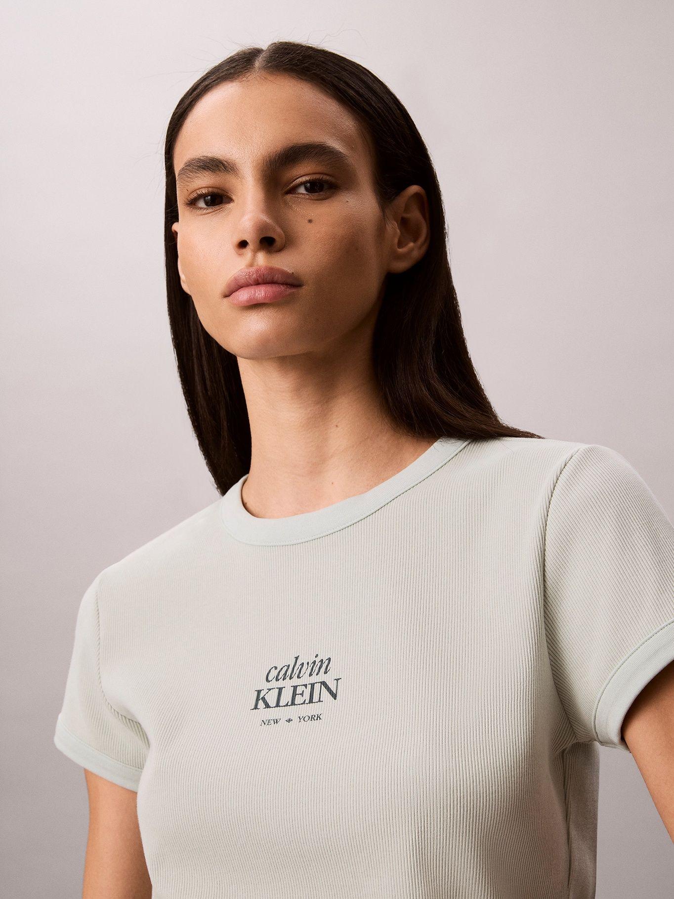Polera Ajustada de Canalé Verde Calvin Klein-4