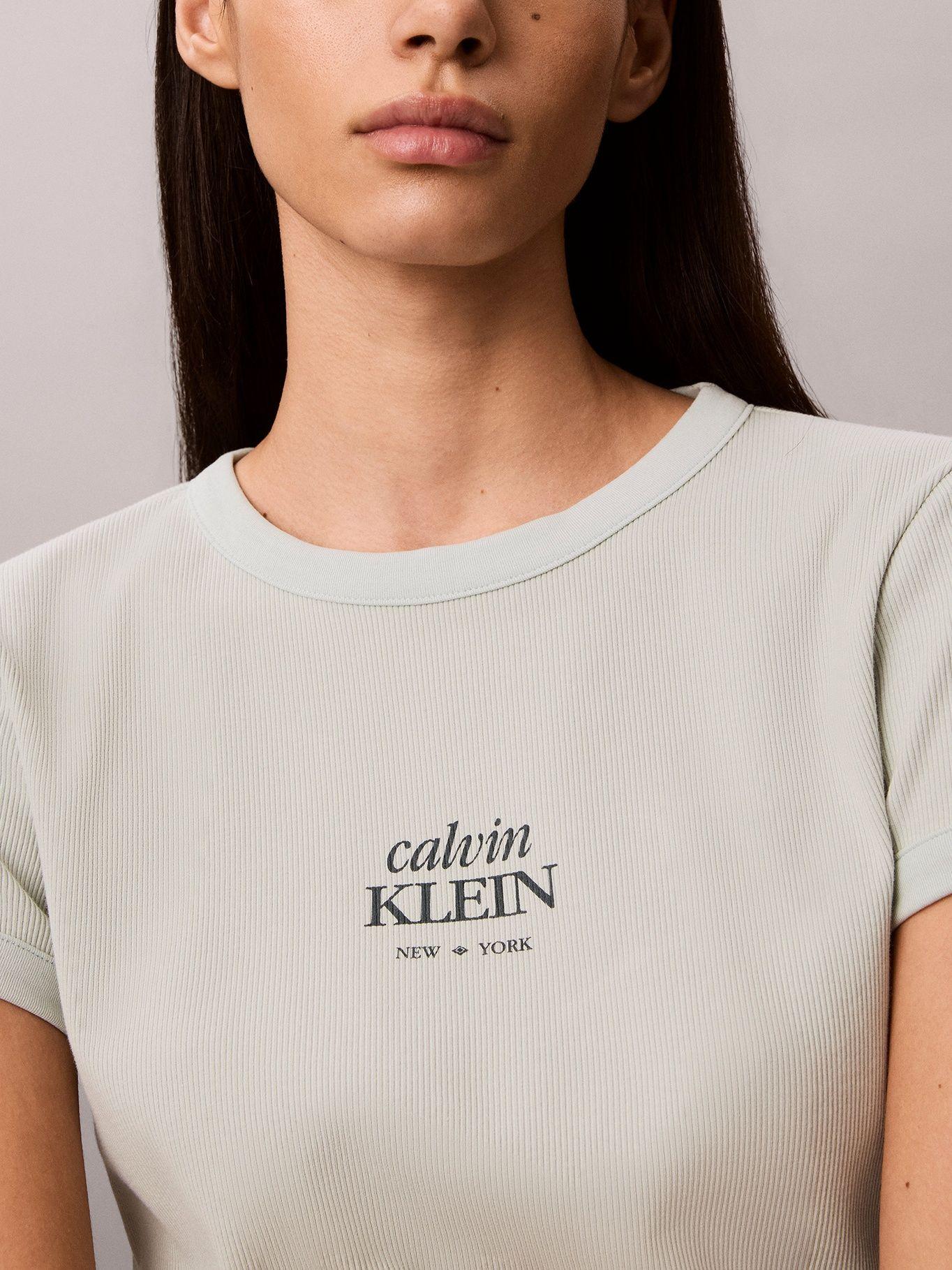 Polera Ajustada de Canalé Verde Calvin Klein-5