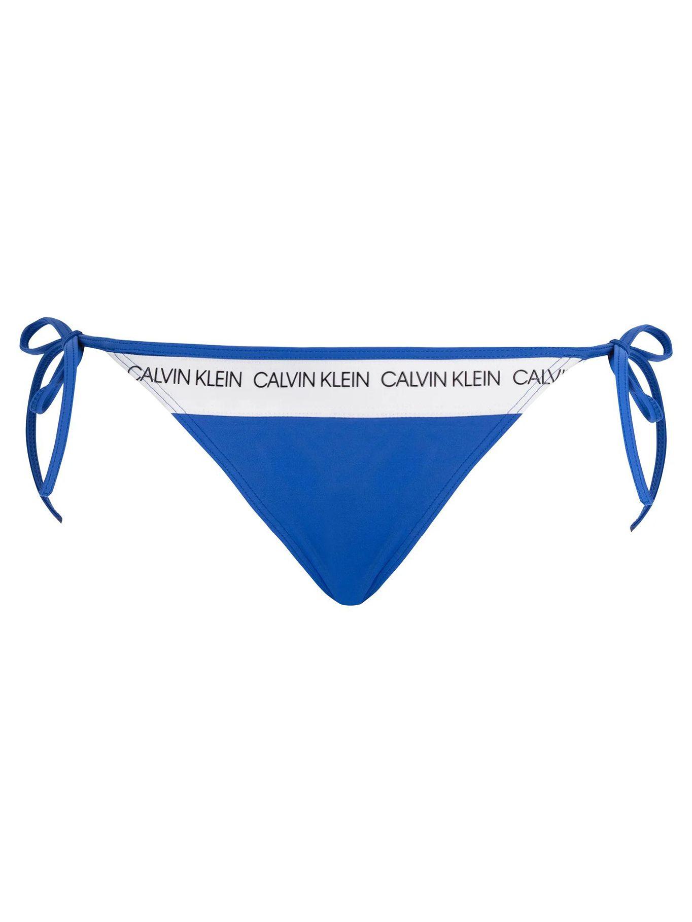 Parte Inferior de Bikini String Side Azul Calvin Klein-3