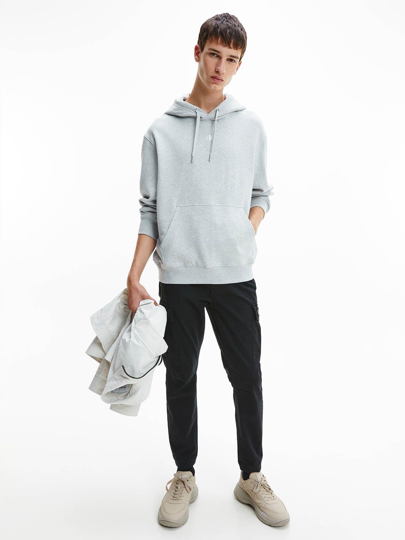 Hoodie Cut Off Gris Calvin Klein-1