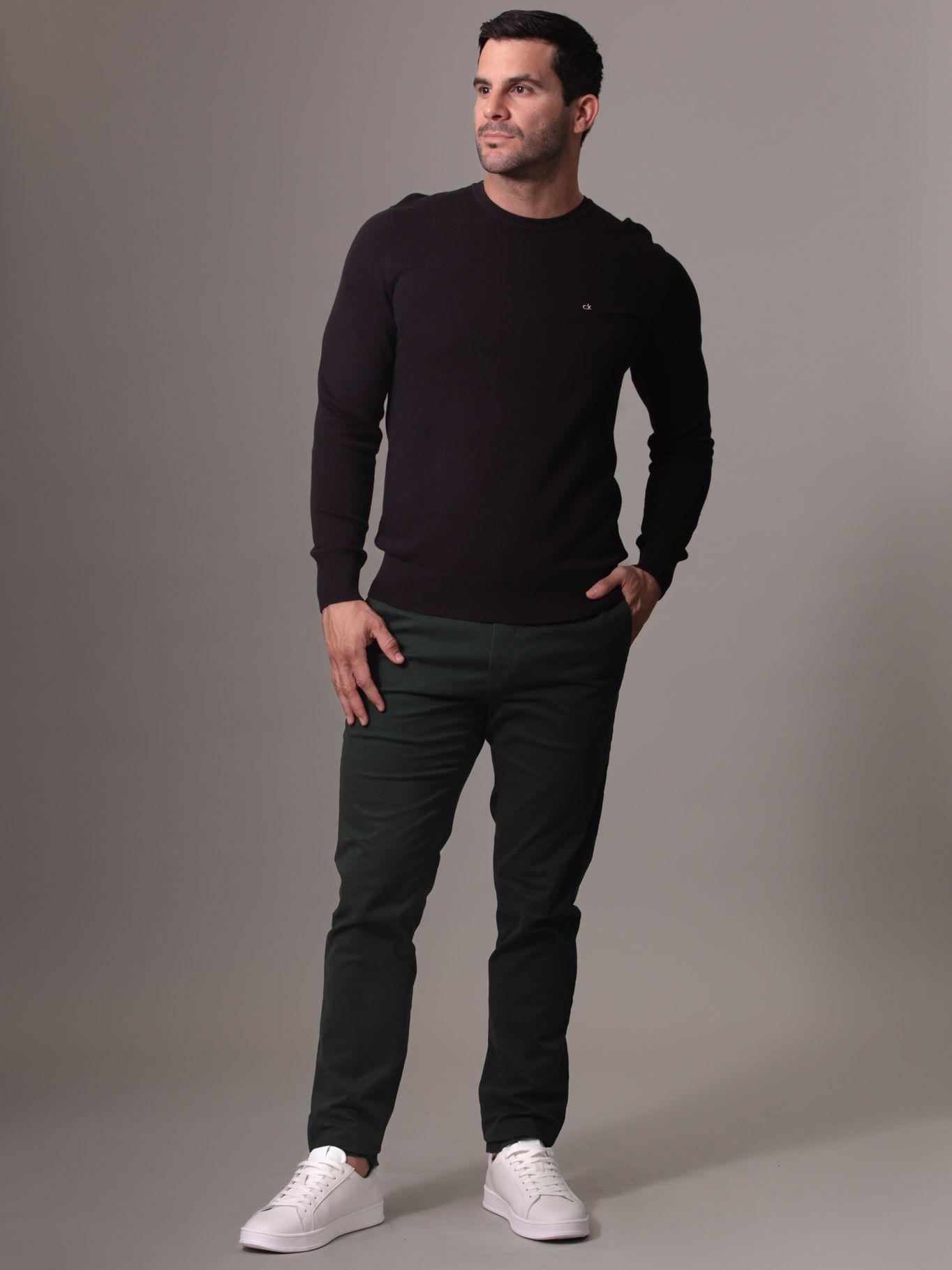 Sweater Micro Pique Structure Sw Negro Calvin Klein-1