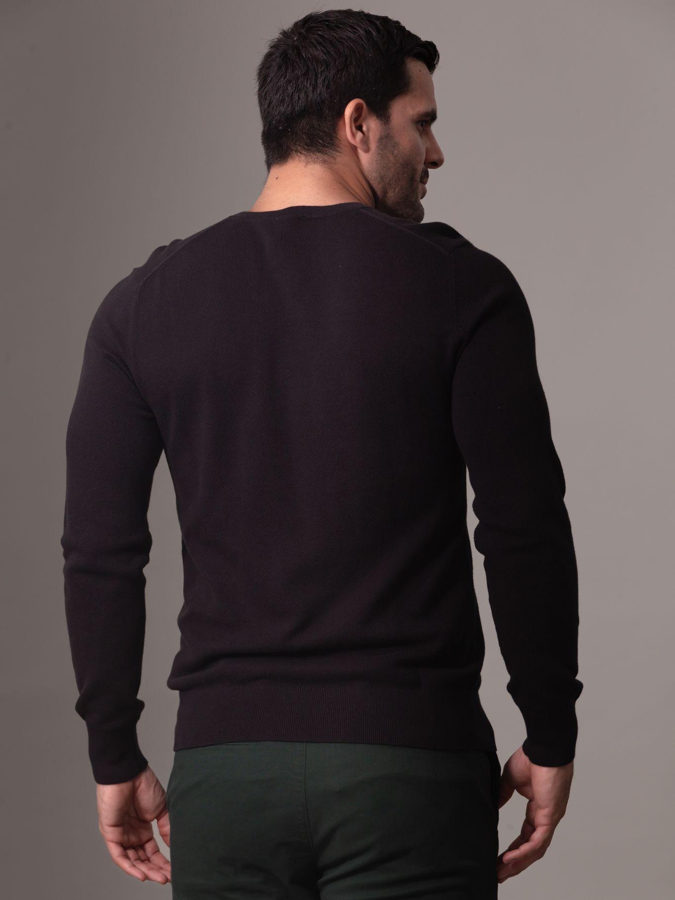 Sweater Micro Pique Structure Sw Negro Calvin Klein-3