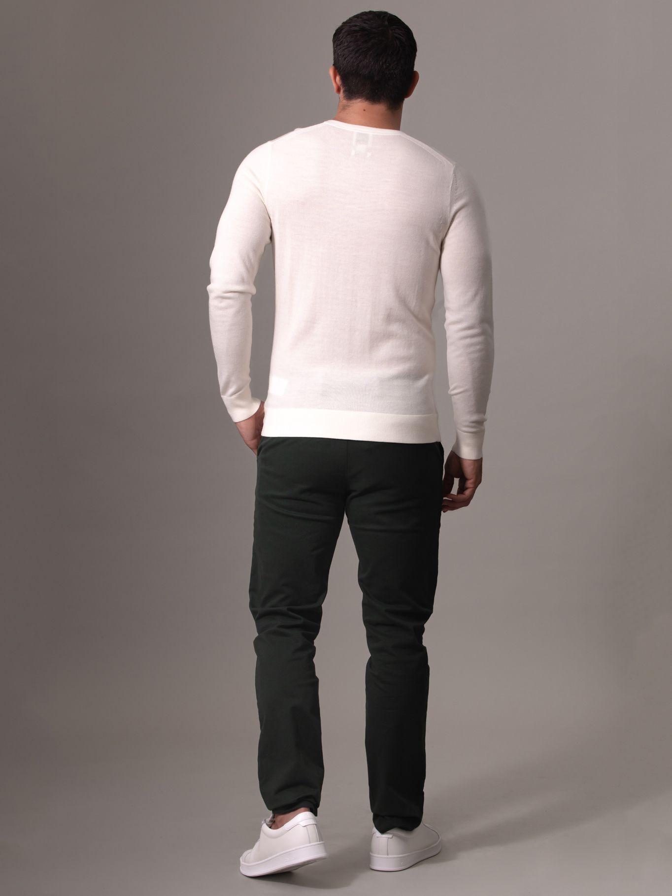 Sweater Superior Wool/Crew Neck Blanco Calvin Klein-2