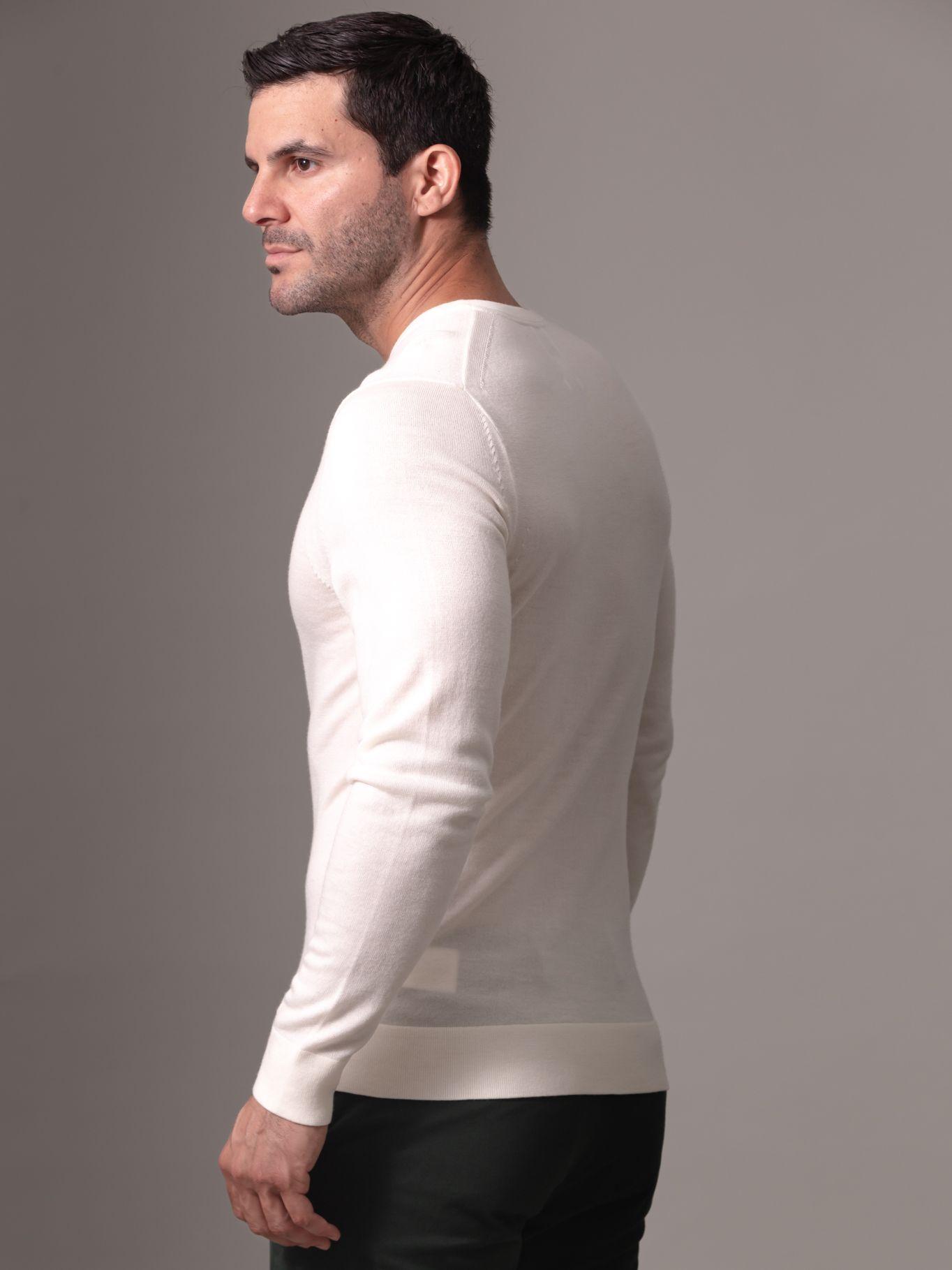Sweater Superior Wool/Crew Neck Blanco Calvin Klein-3