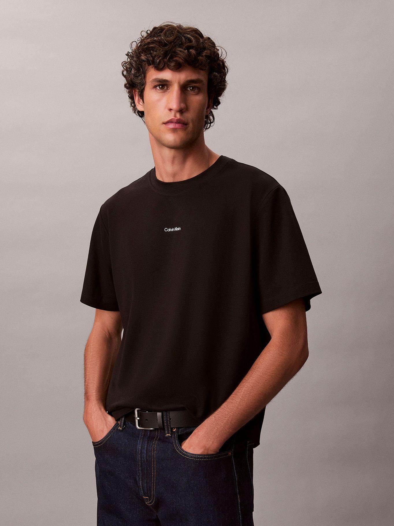 Polera Stretch con Logo Nano Negro Calvin Klein-0