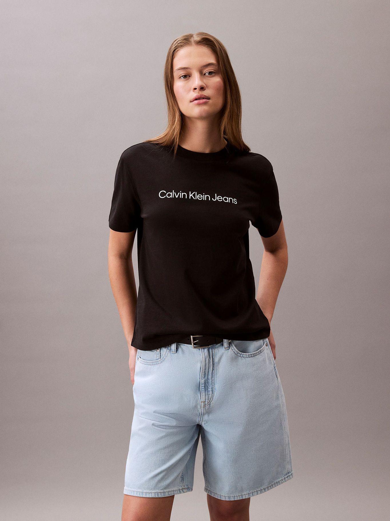 Polera Clásica con Logo Estampado Negro Calvin Klein-0