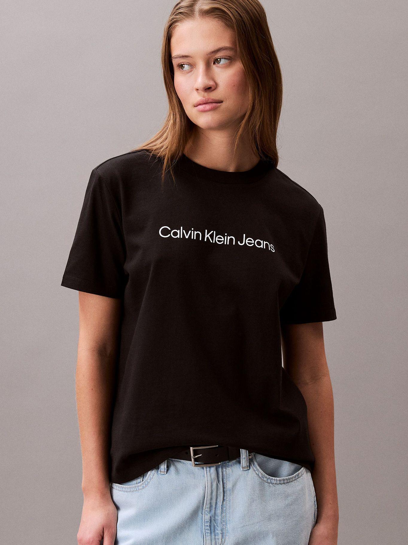 Polera Clásica con Logo Estampado Negro Calvin Klein-3