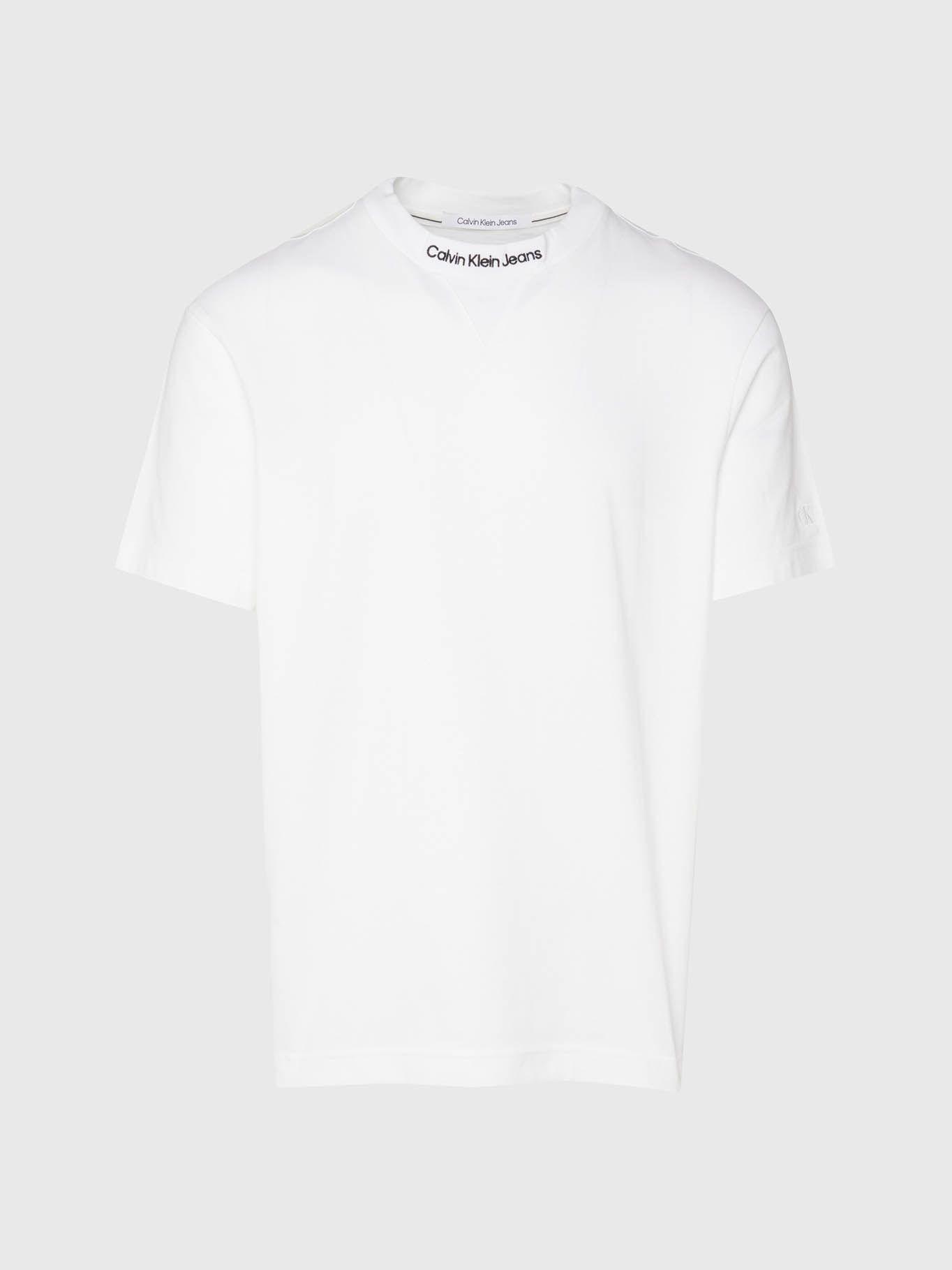 Camiseta holgada con logo con cuello Blanco Calvin Klein-4