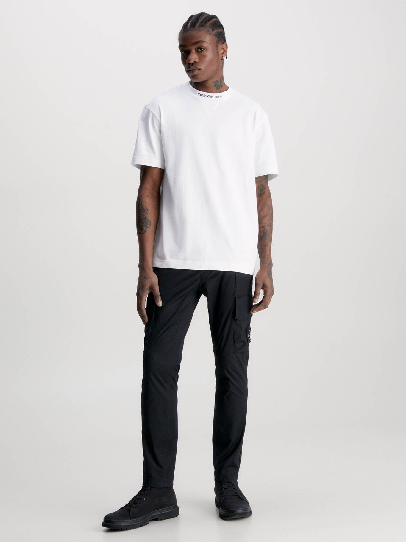 Camiseta holgada con logo con cuello Blanco Calvin Klein-1