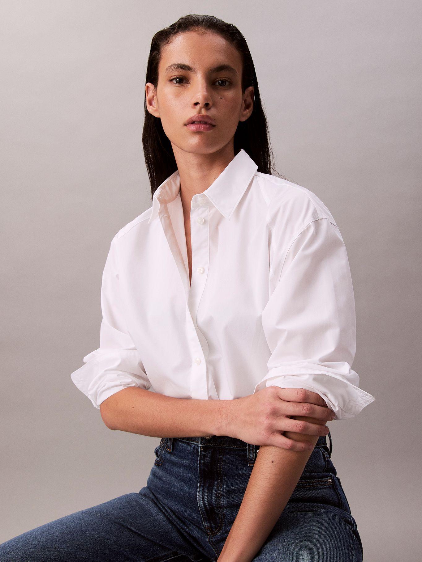 Camisa Boxy Cropped Blanco Calvin Klein-4