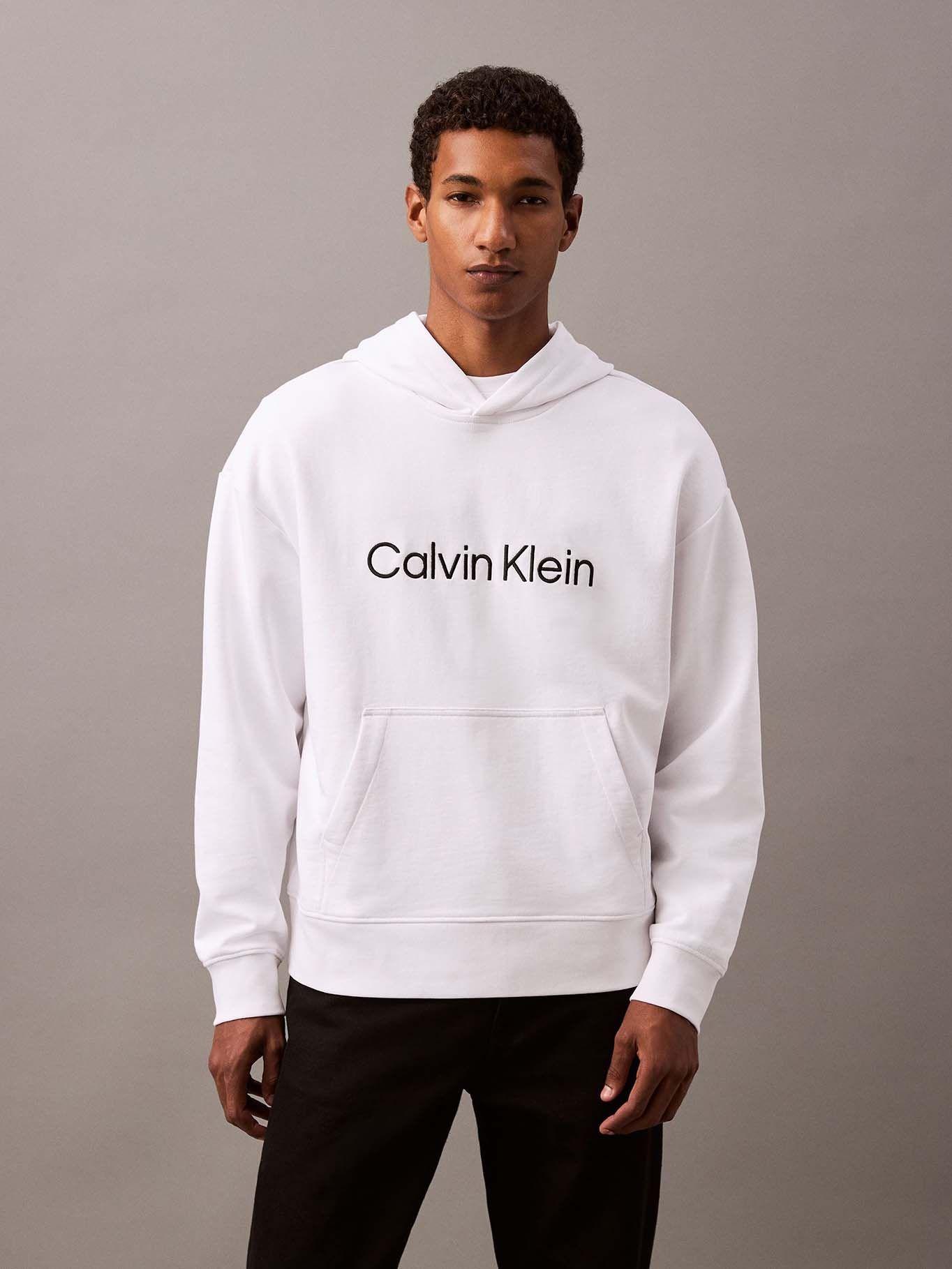 Polerón con Gorro con Logo Estándar Blanco Calvin Klein-0