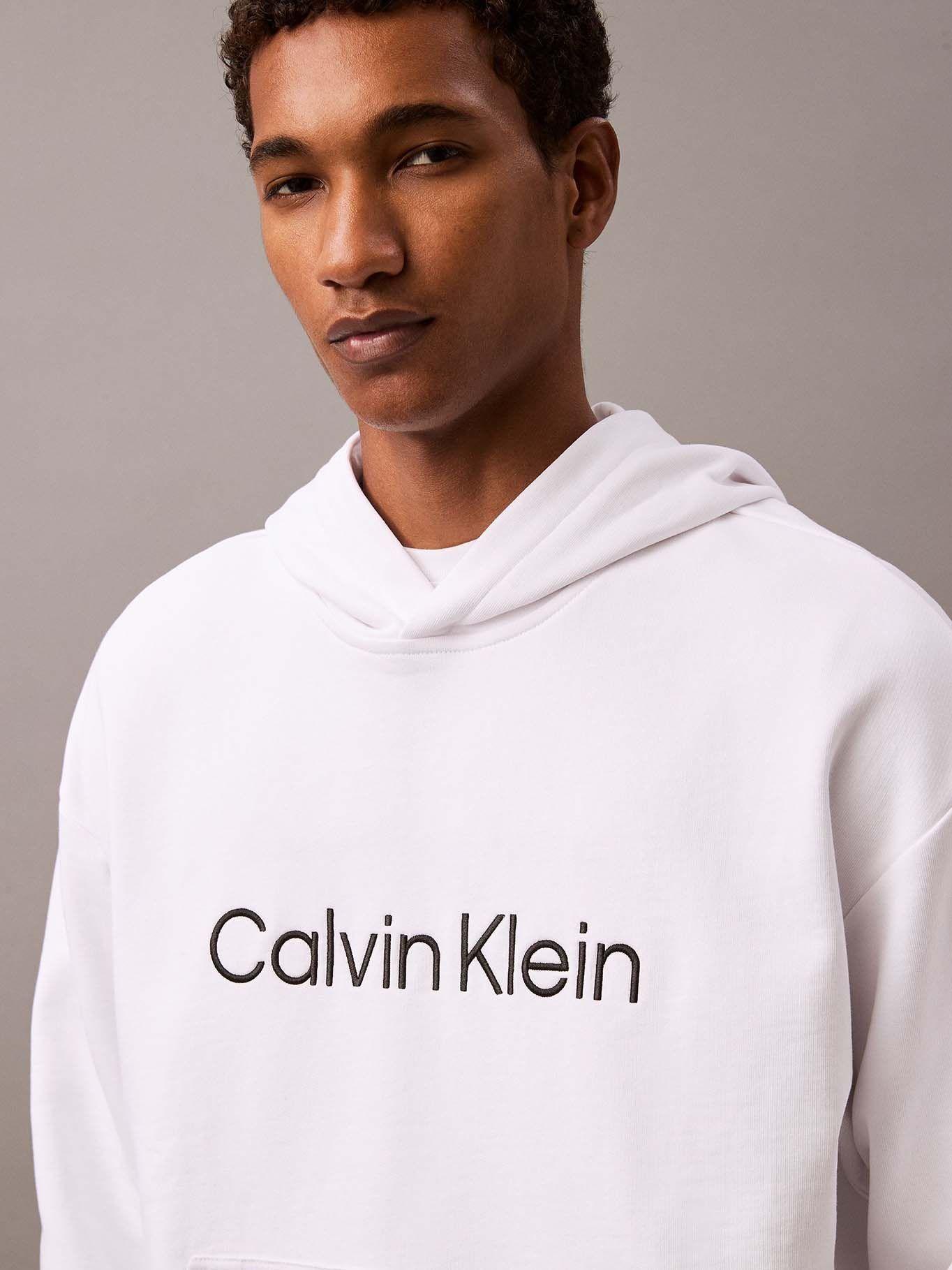 Polerón con Gorro con Logo Estándar Blanco Calvin Klein-3