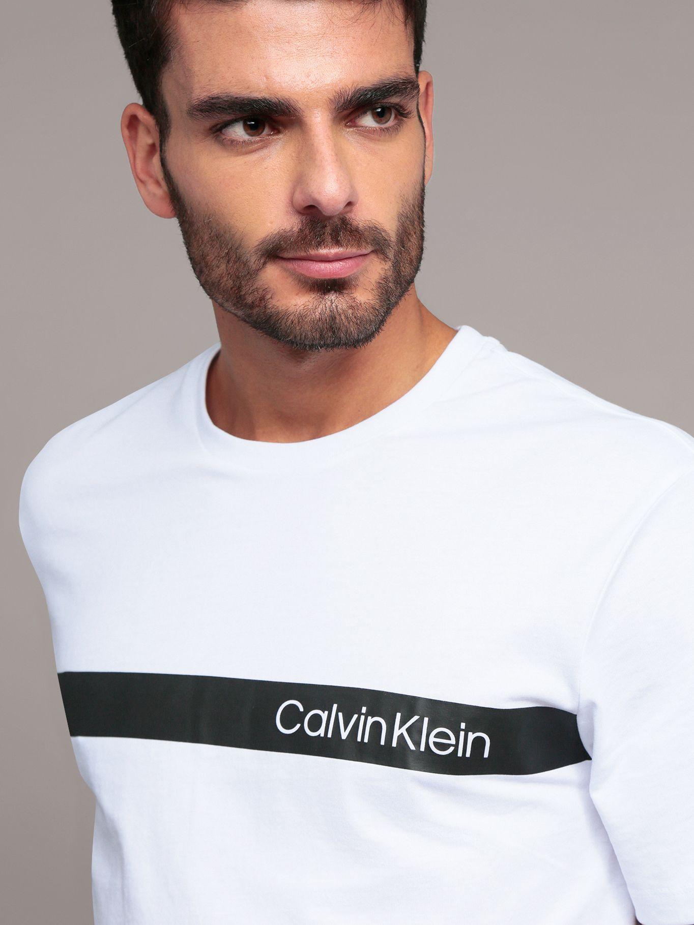 Polera Stripe Insert Blanco Calvin Klein-4