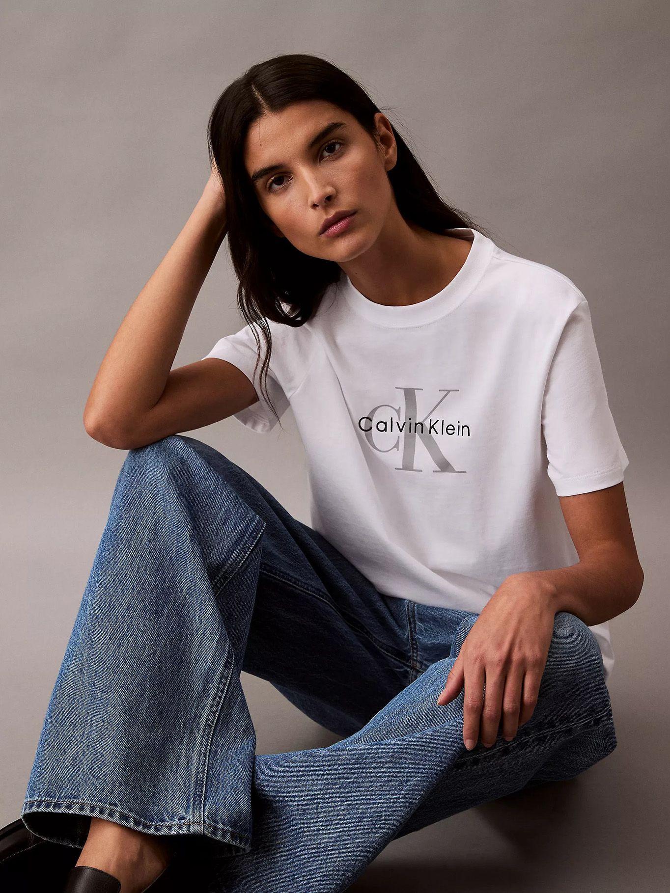 Polera Clásica Monograma Estampada Blanco Calvin Klein-3