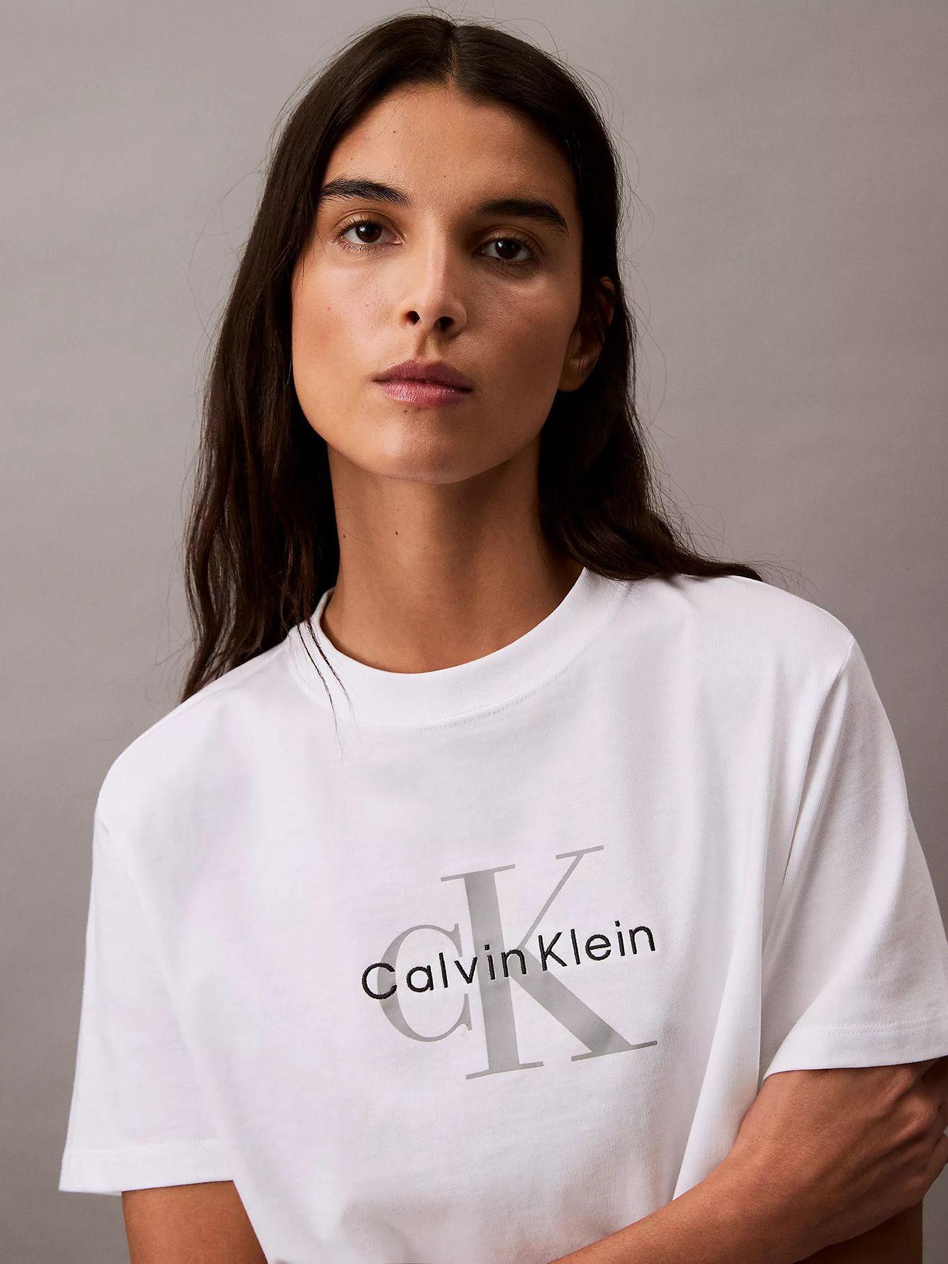 Polera Clásica Monograma Estampada Blanco Calvin Klein-4