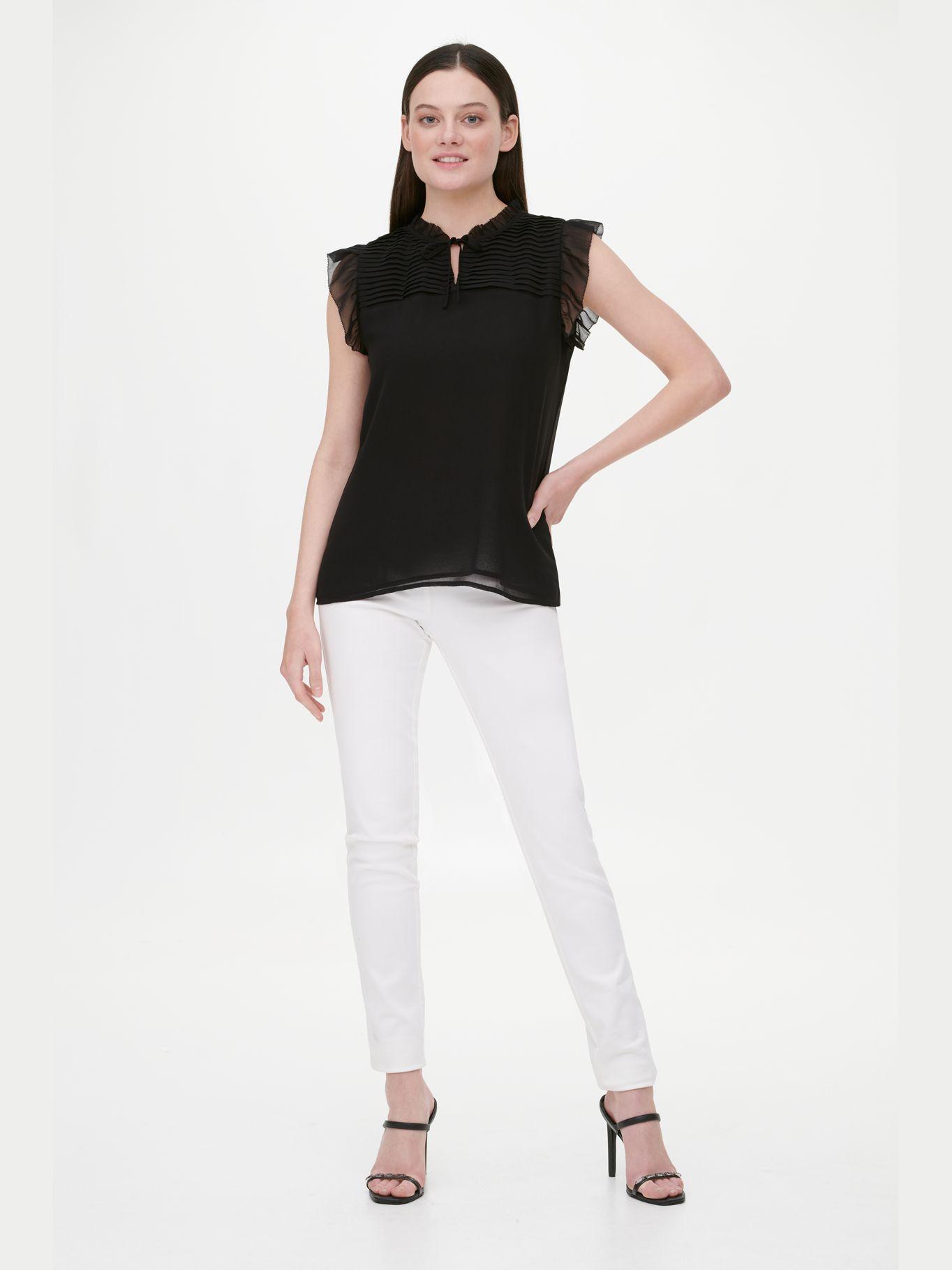 Blusa Alforzas Negro Calvin Klein-0