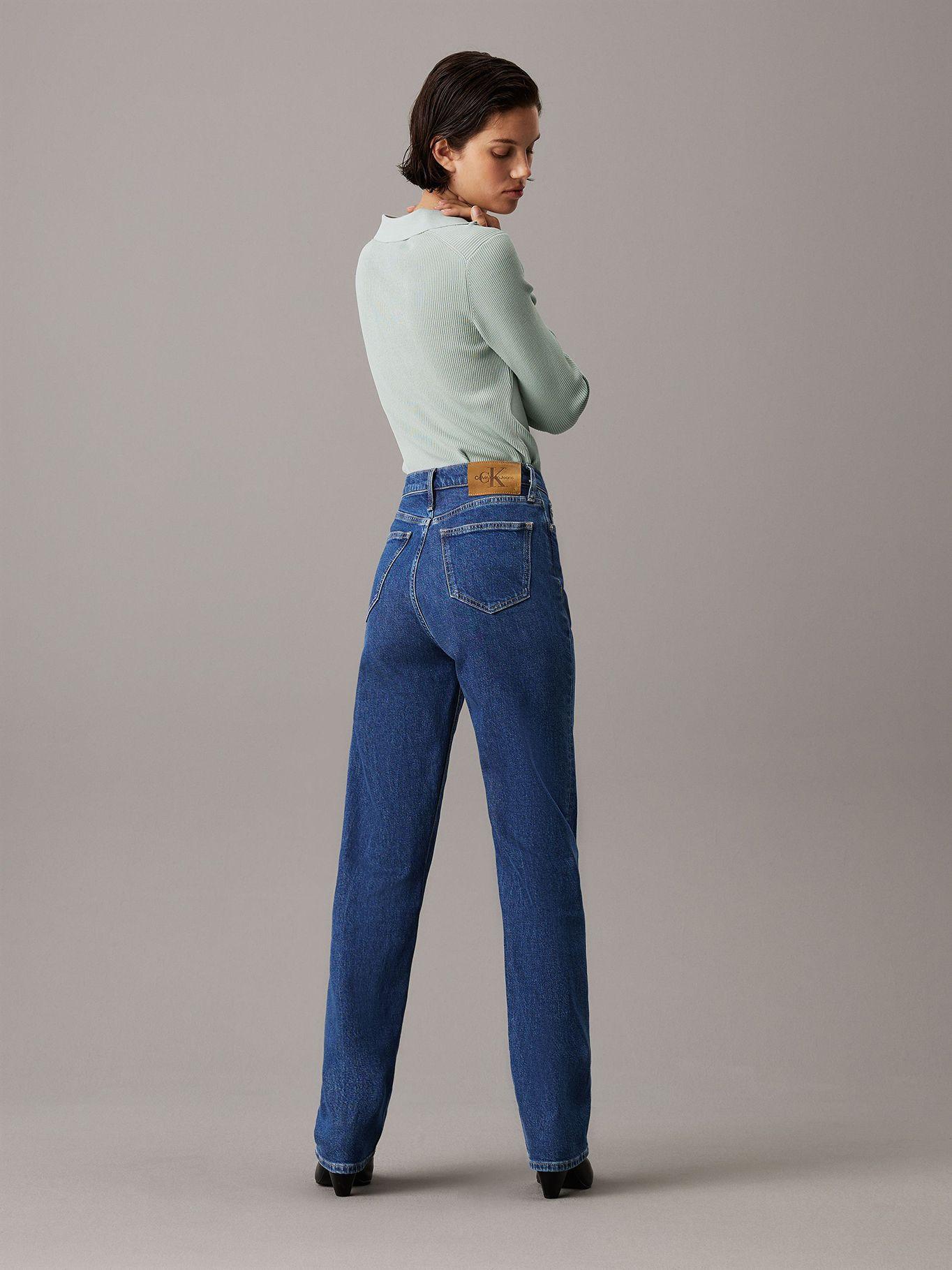 Jeans High Rise Straight Azul 1A4 Calvin Klein-2