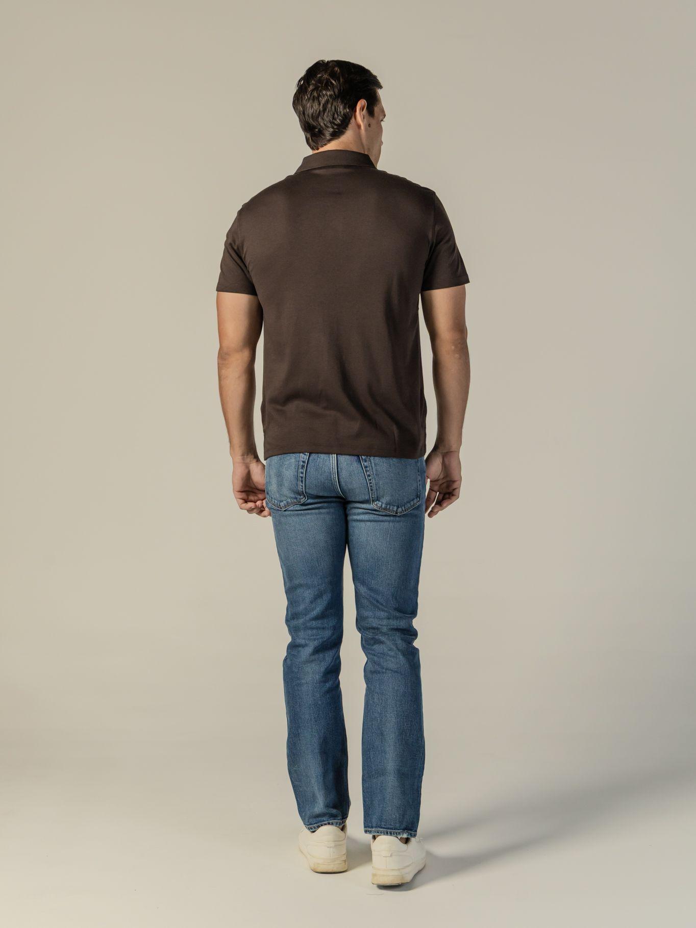 Polo de Algodón Supima Mini Monograma Cafe Calvin Klein-2