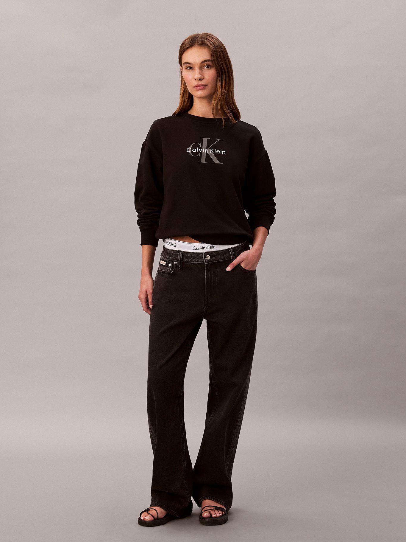 Polerón Relaxed con Logo Estampado Negro Calvin Klein-1