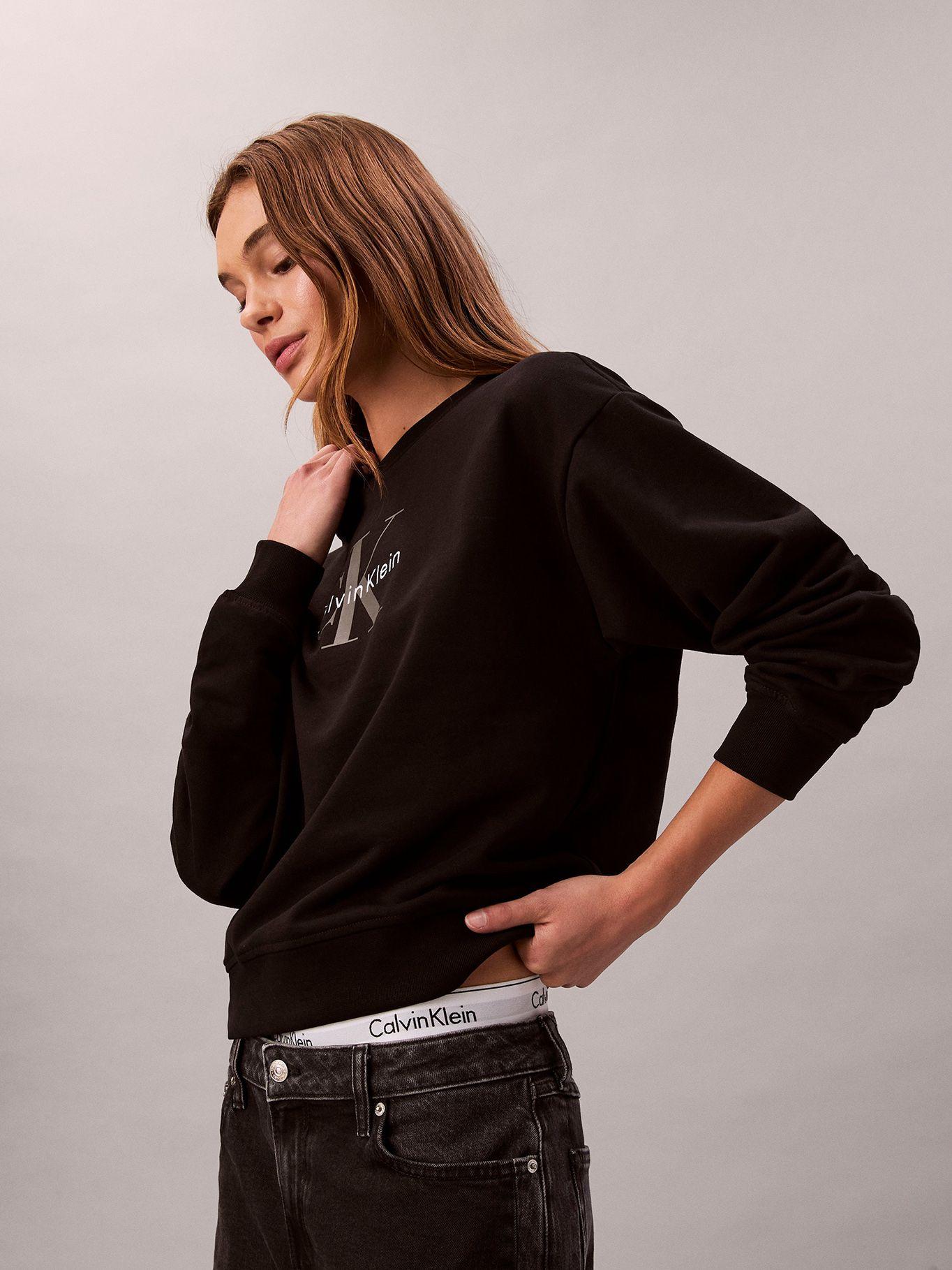 Polerón Relaxed con Logo Estampado Negro Calvin Klein-4