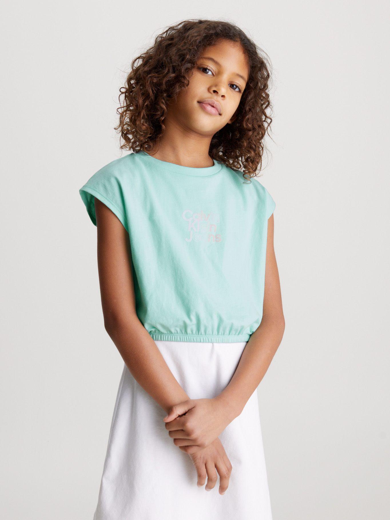 Polera Niña Gradient Flock Verde Calvin Klein-0