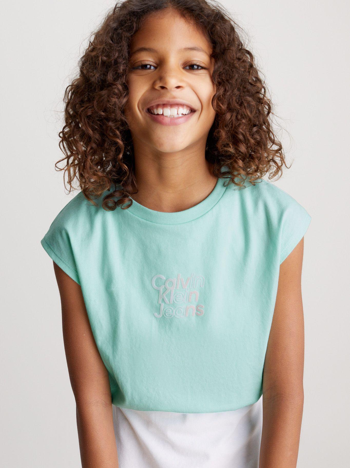 Polera Niña Gradient Flock Verde Calvin Klein-3