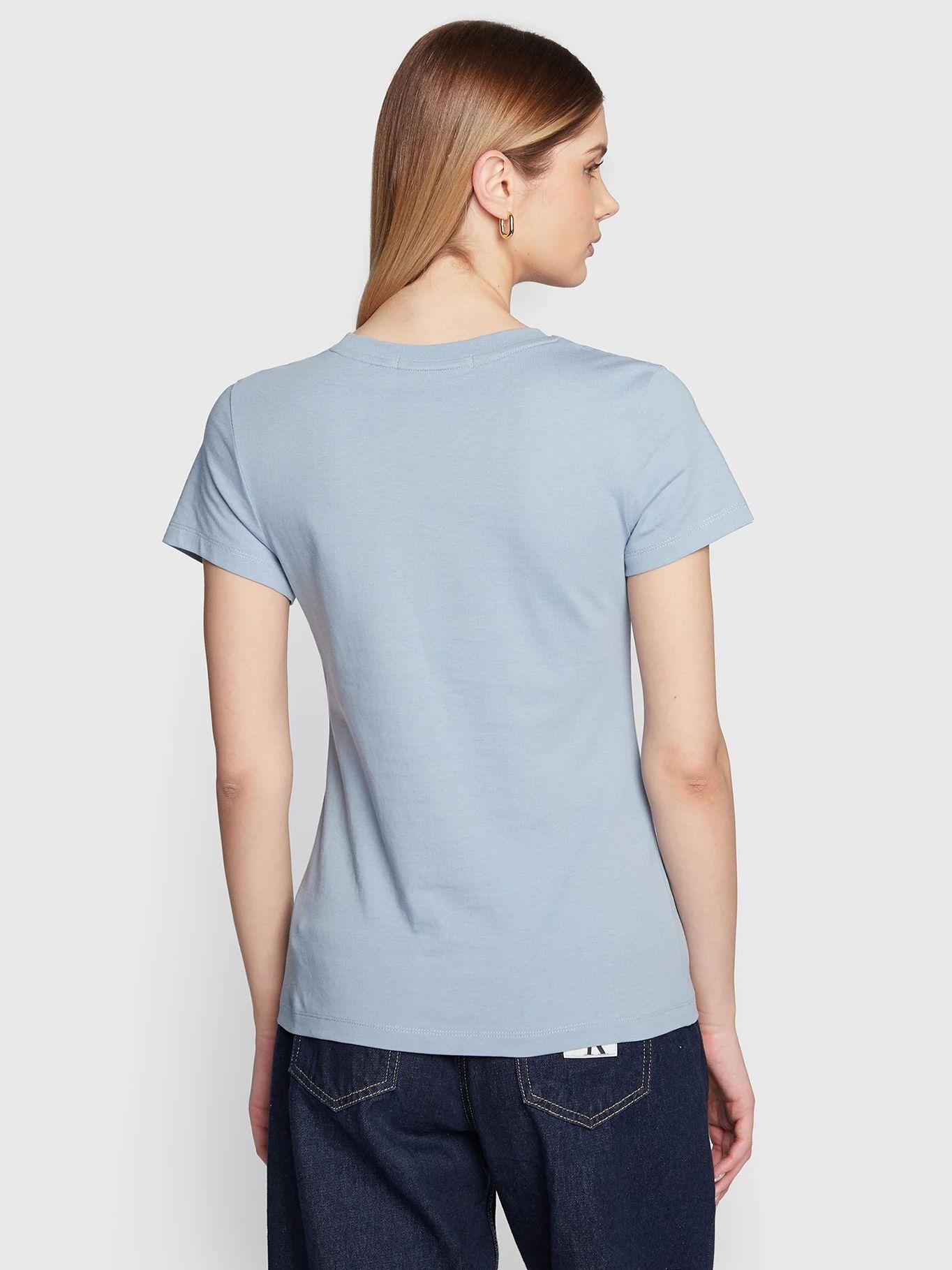 Camiseta de corte slim con logo Celeste Calvin Klein-2