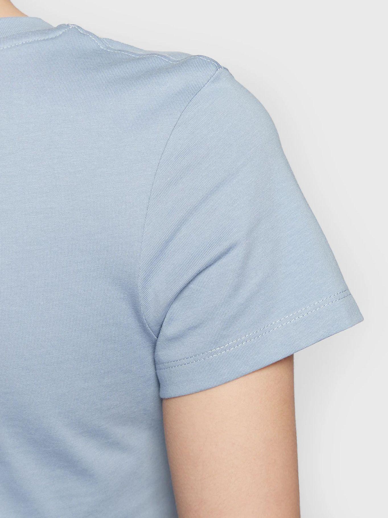 Camiseta de corte slim con logo Celeste Calvin Klein-4