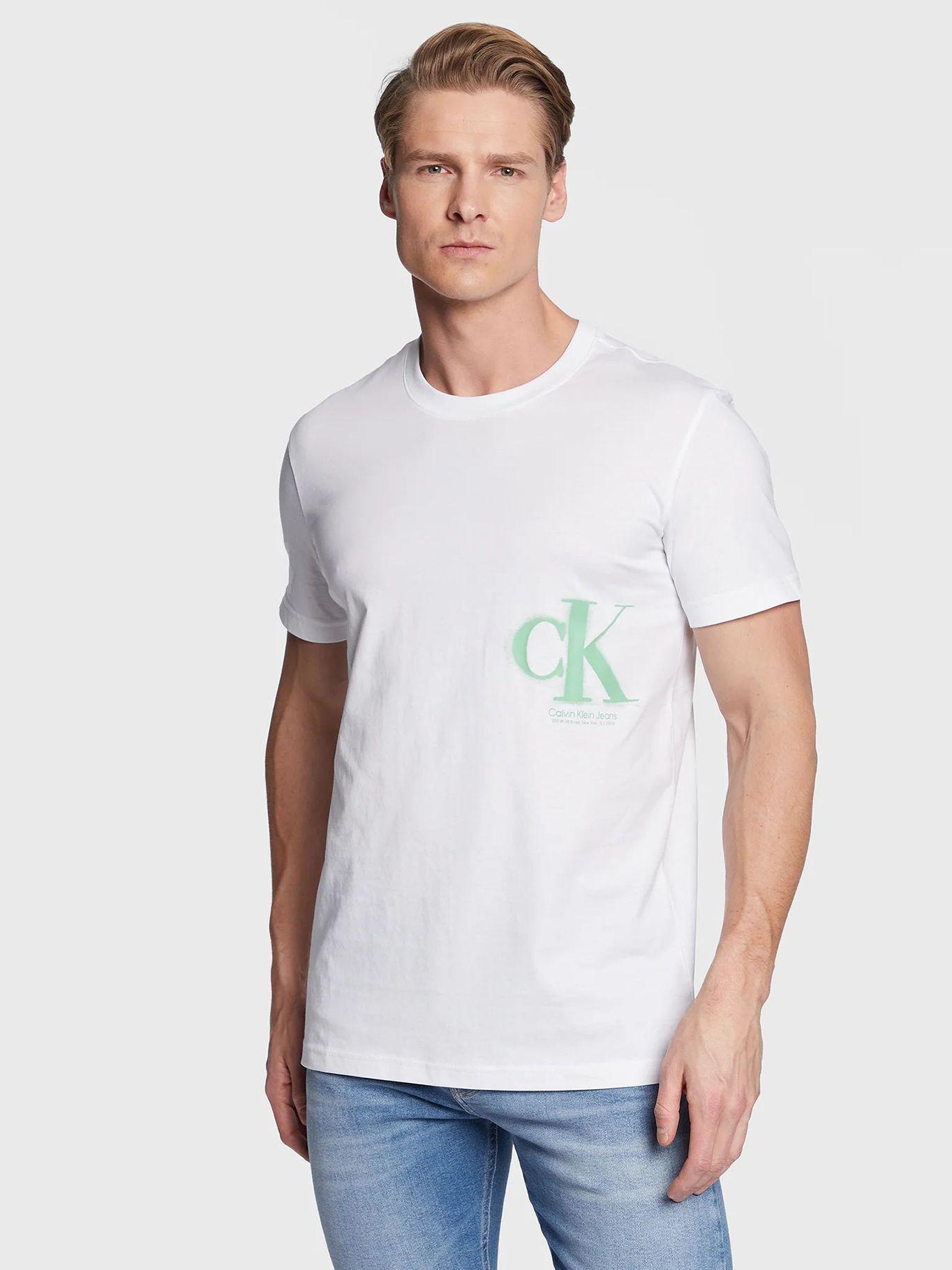 Camiseta informal con logo Blanco Calvin Klein-0