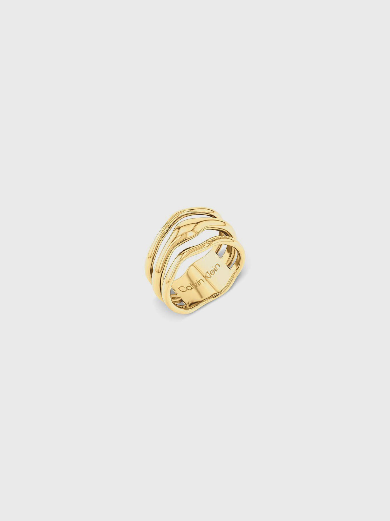 Anillo Sculptural Dorado Calvin Klein-0