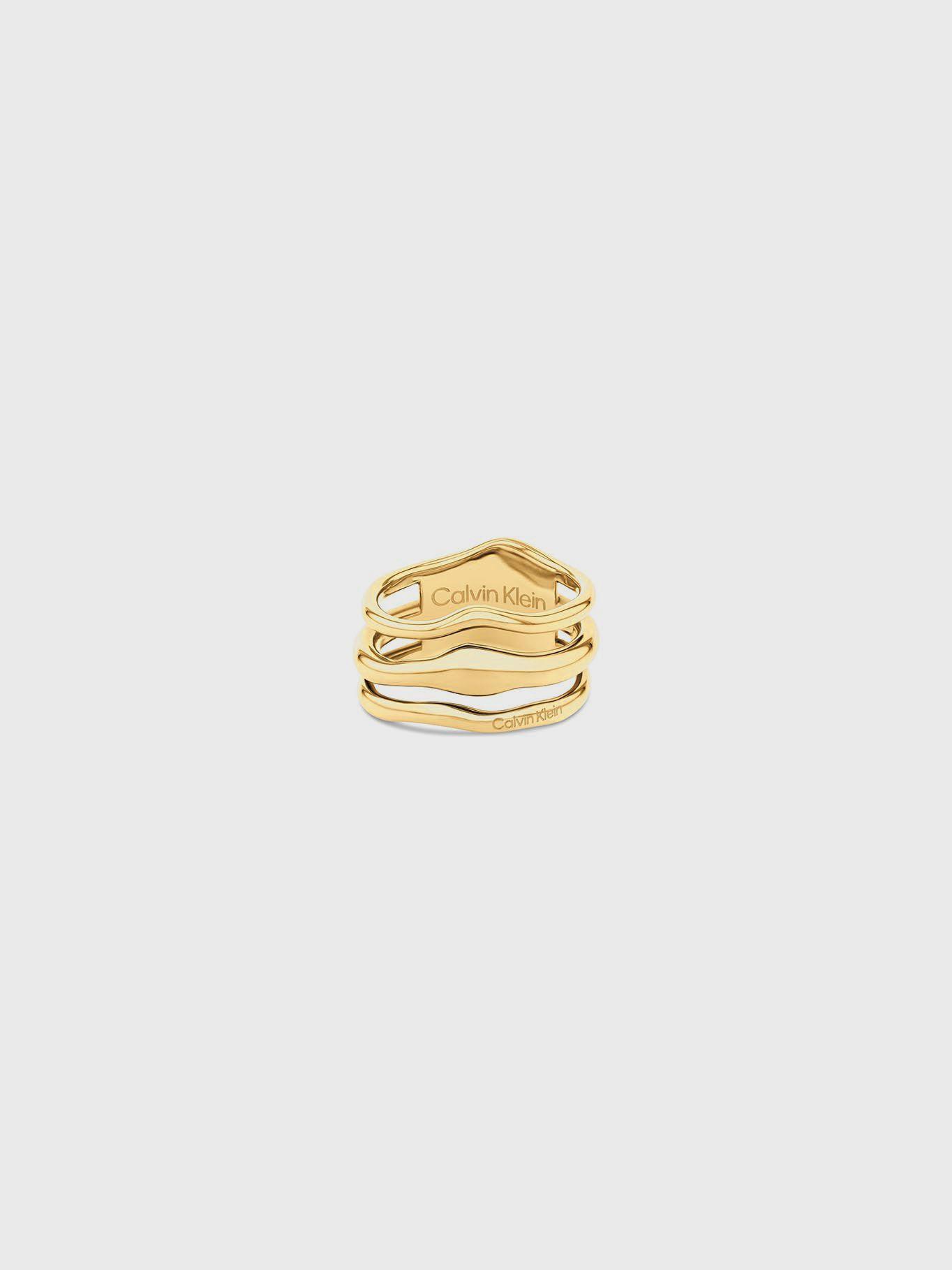 Anillo Sculptural Dorado Calvin Klein-1