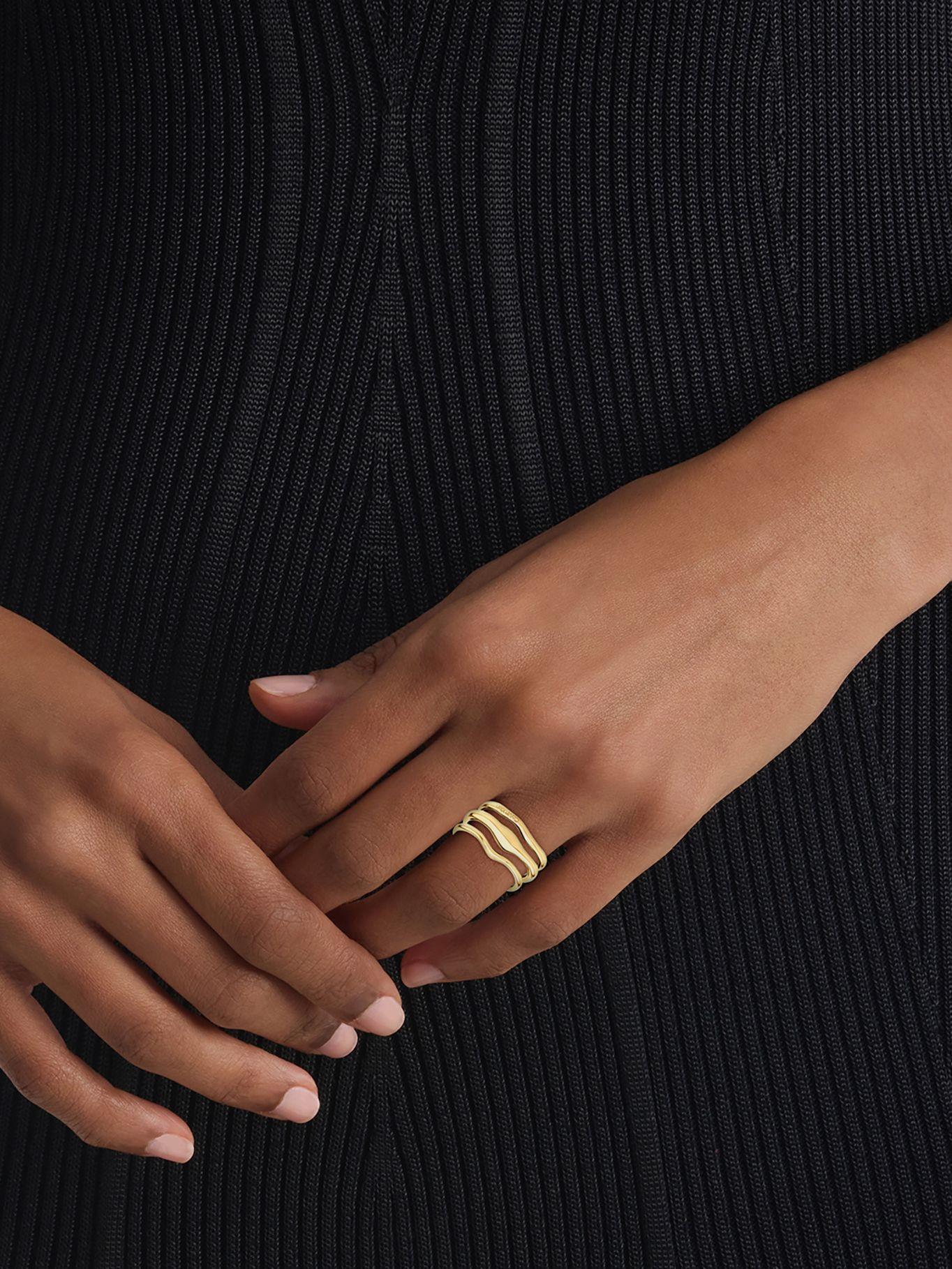 Anillo Sculptural Dorado Calvin Klein-2