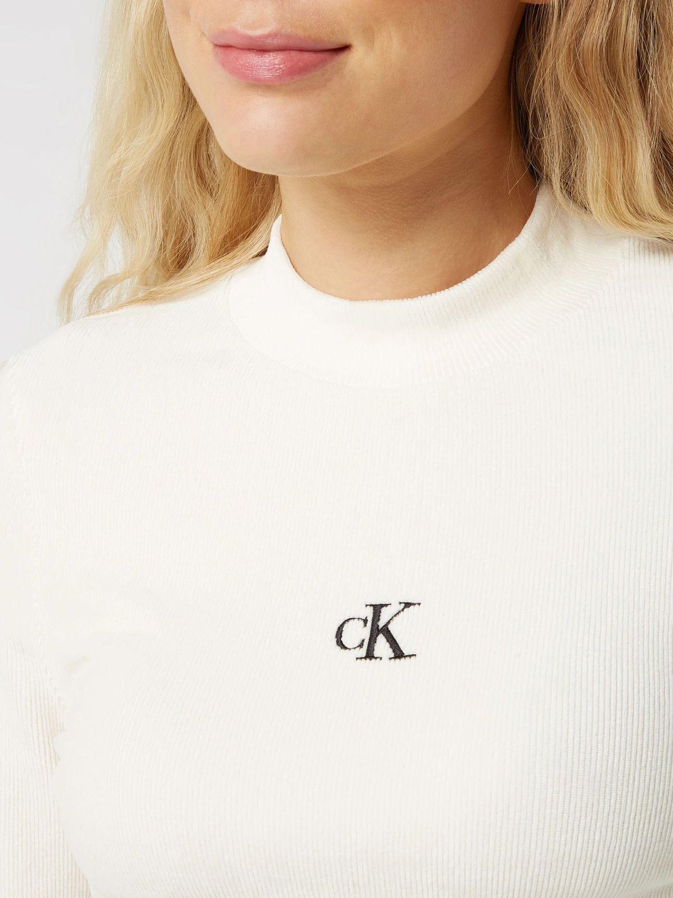 Polera Ls Velvet Rib Amarillo Calvin Klein-3