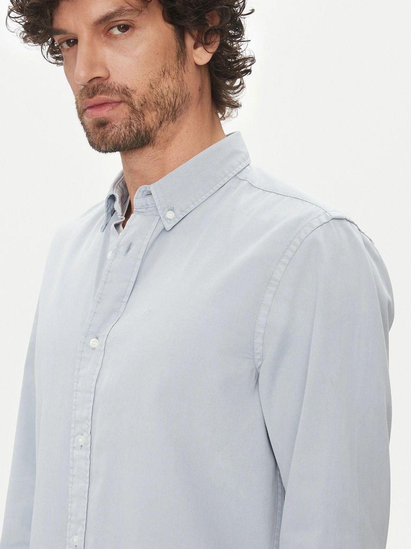 Camisa Garment Dyed Celeste Calvin Klein-3