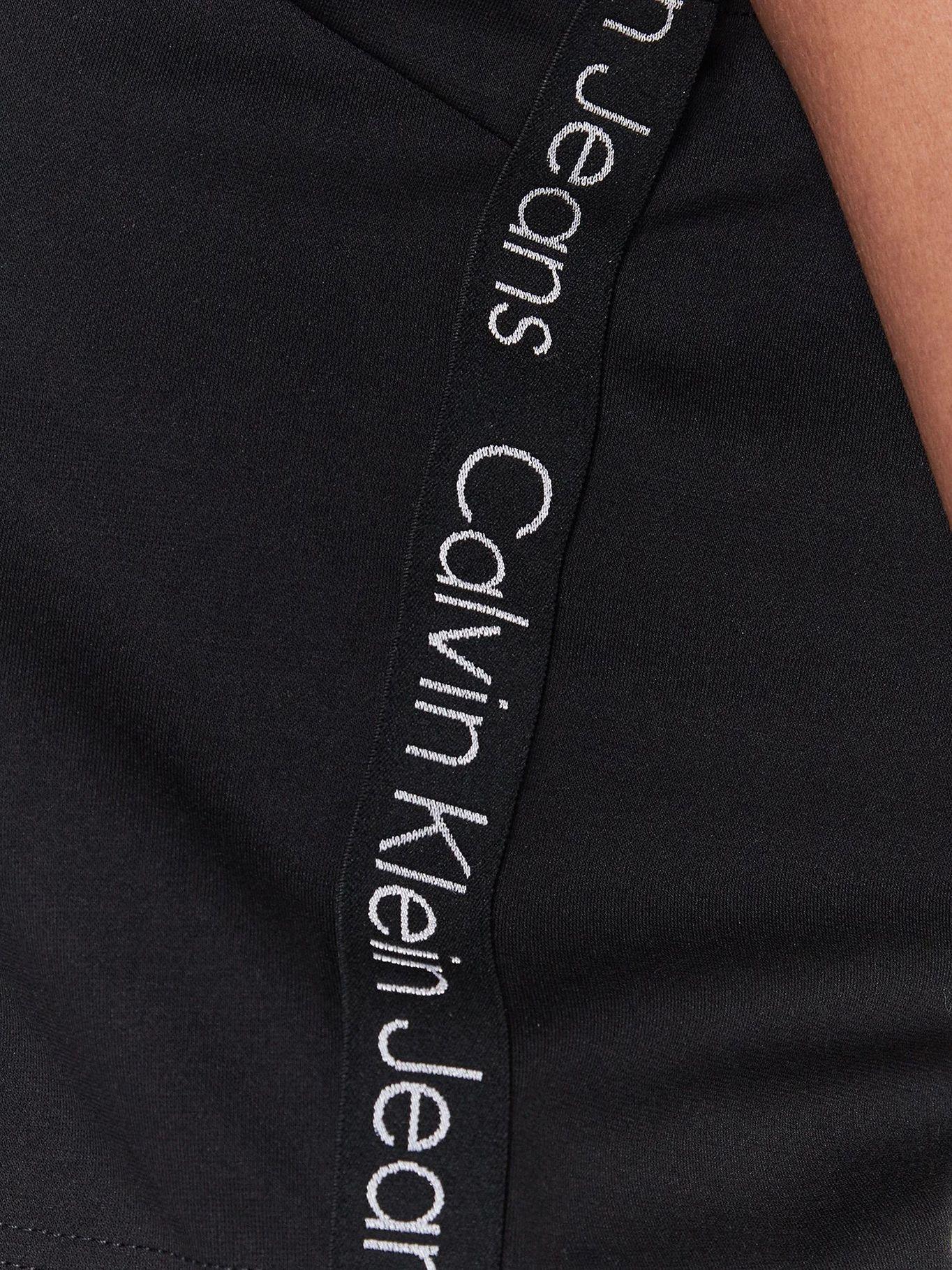 Camiseta sin mangas con detalle de cinta con logotipo Negro Calvin Klein-4