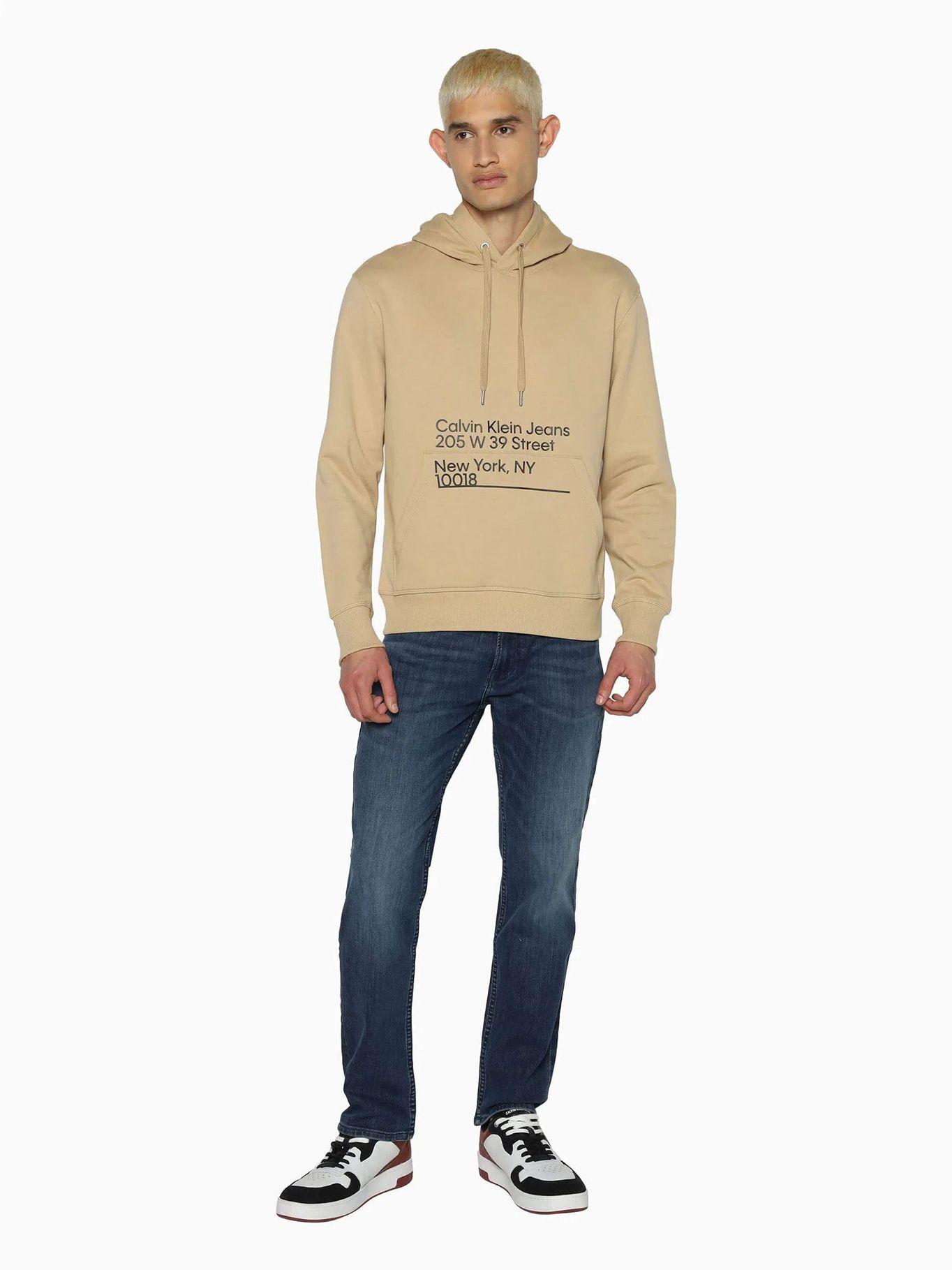 sudadera con cordón y logo estampado Beige Calvin Klein-1