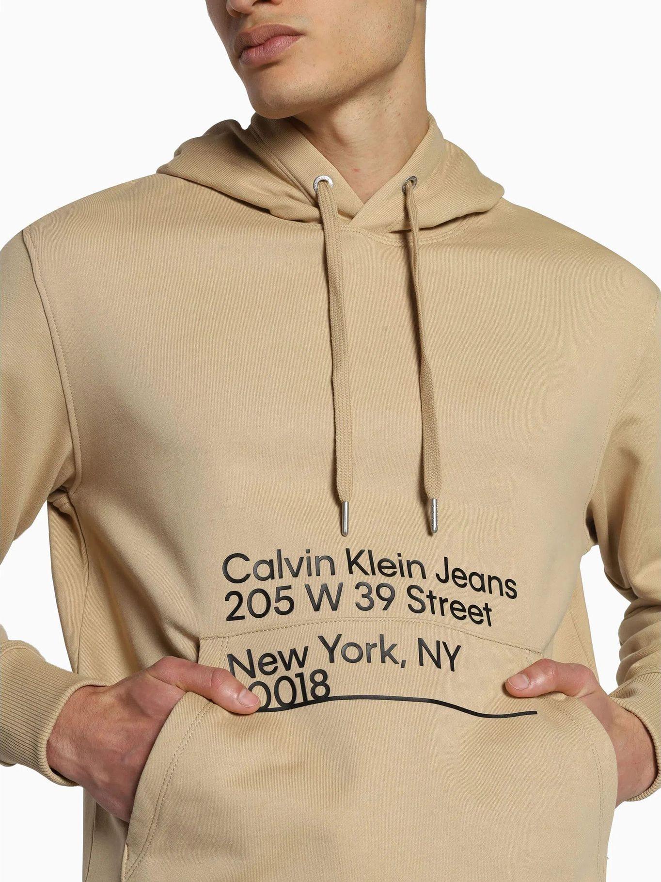 sudadera con cordón y logo estampado Beige Calvin Klein-3