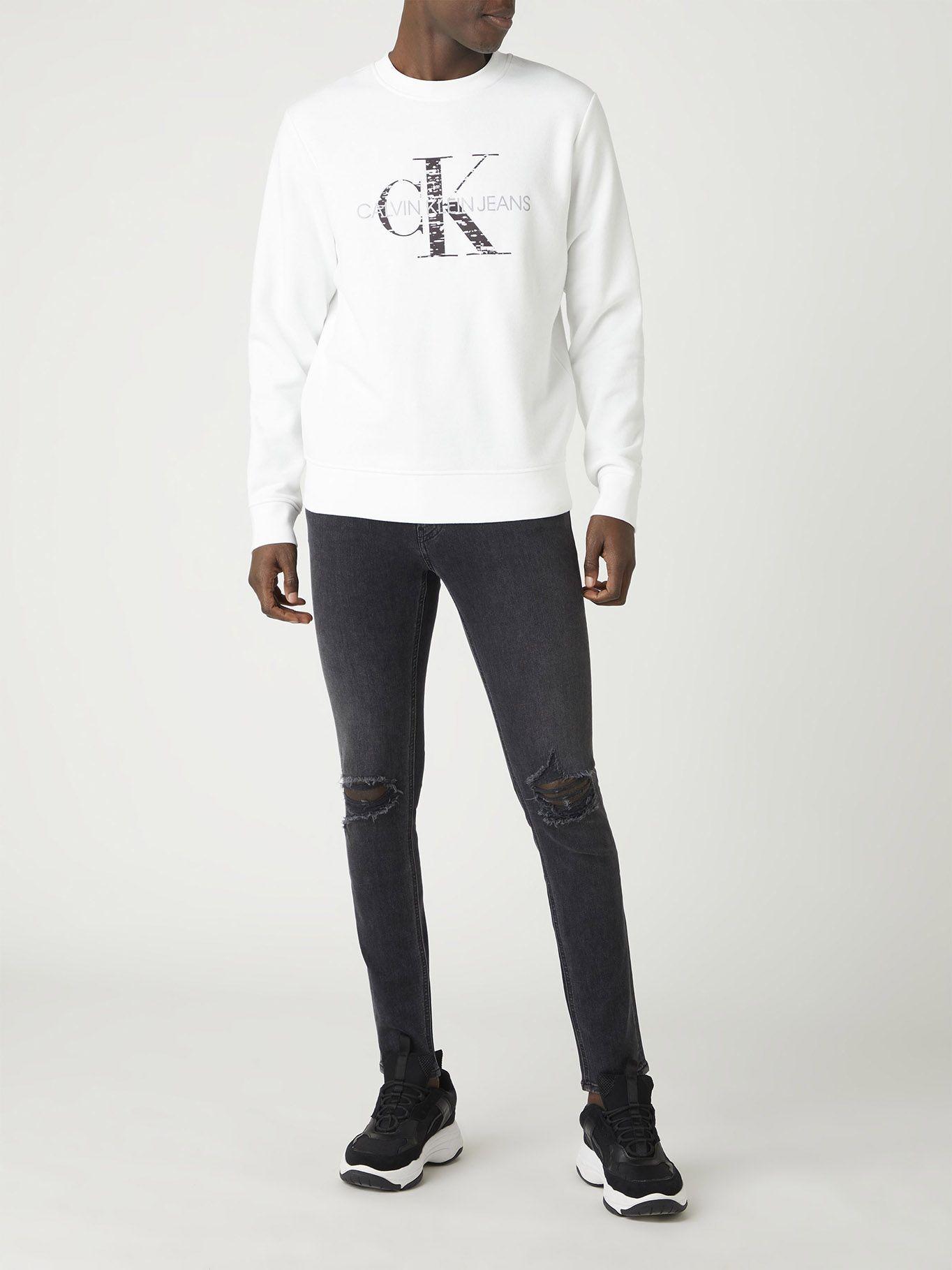 Polerón Bonded Monogram Blanco Calvin Klein-1