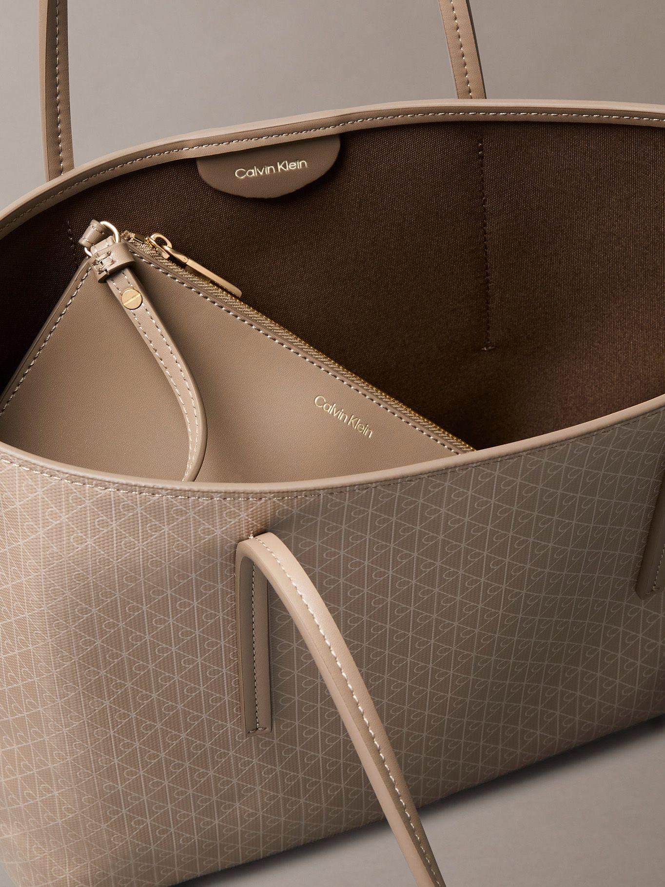 Cartera Tote Pequeña y Cartera Mini Beige Calvin Klein-2