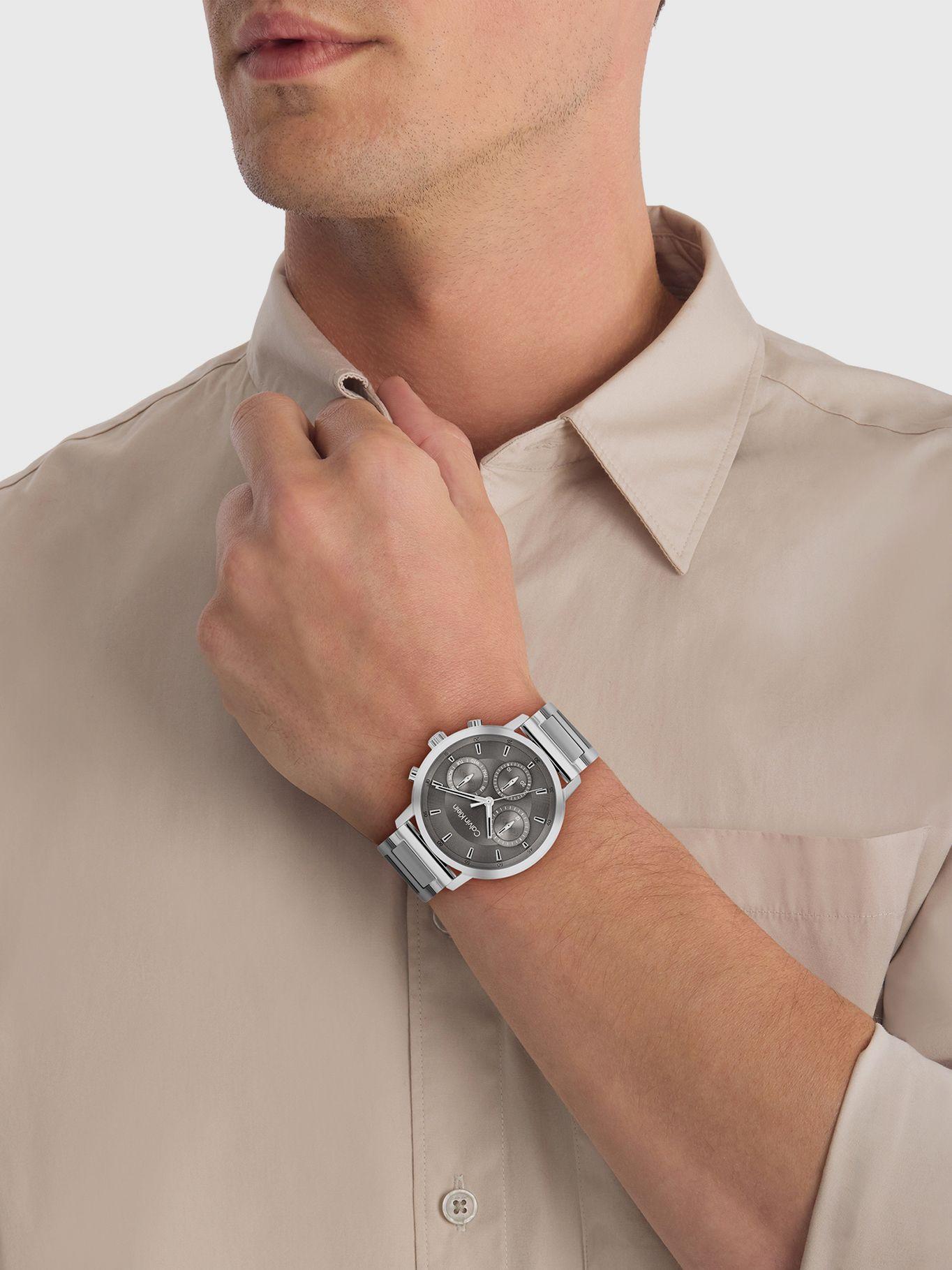 Reloj Gauge de Acero Inoxidable Plateado Calvin Klein-3