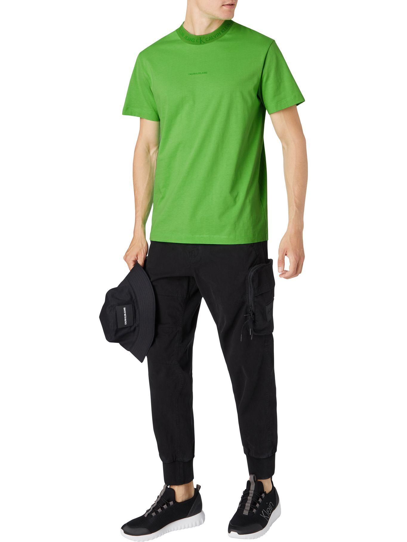 Polera Logo Jacquard Verde Calvin Klein-0